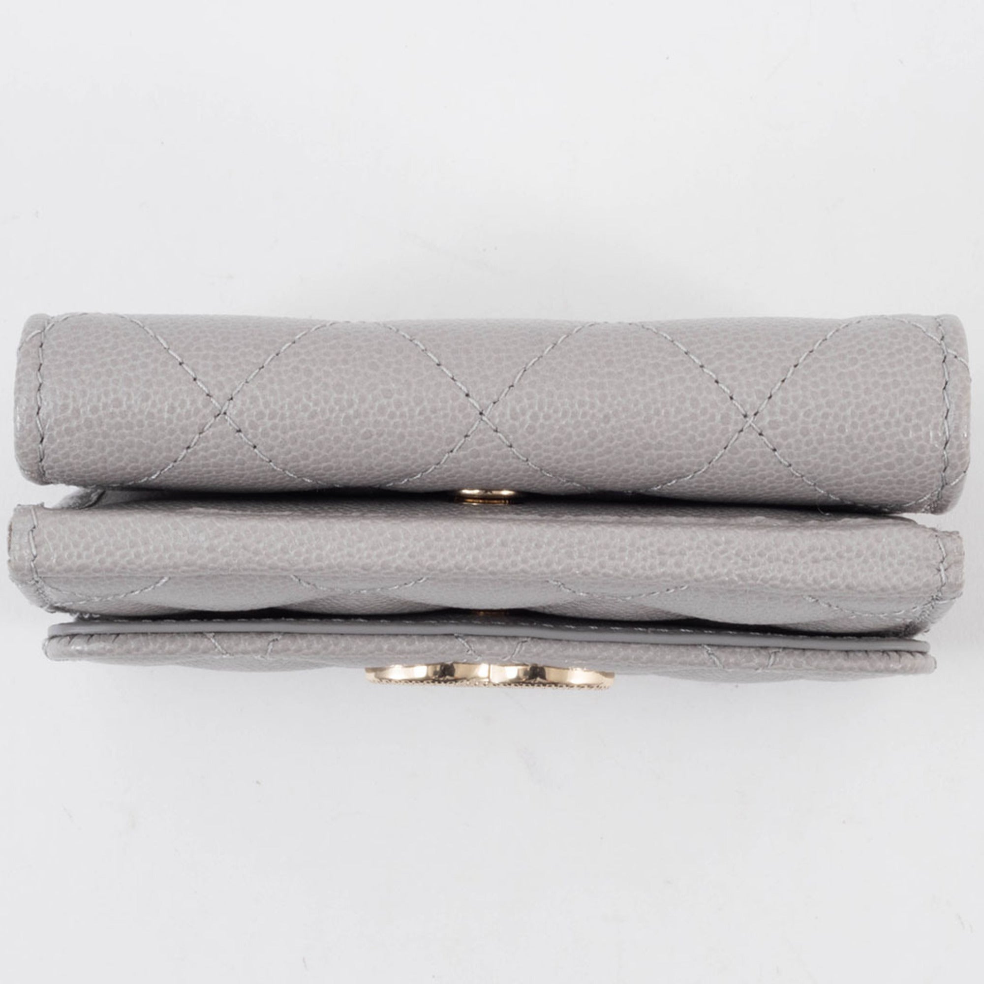 Chanel Grayish Leather Wallet (Tri-Fold)
