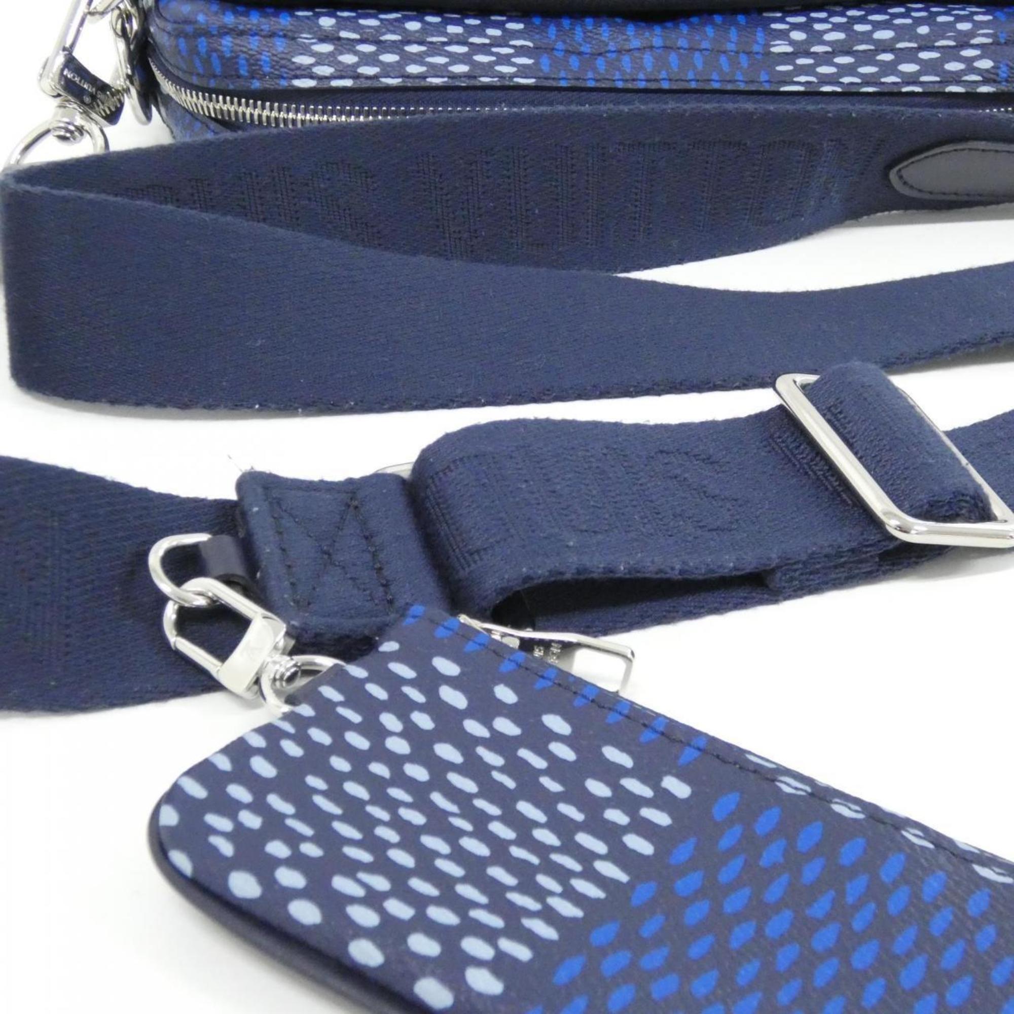 Louis Vuitton Blue Coated Canvas Handbag Pouch