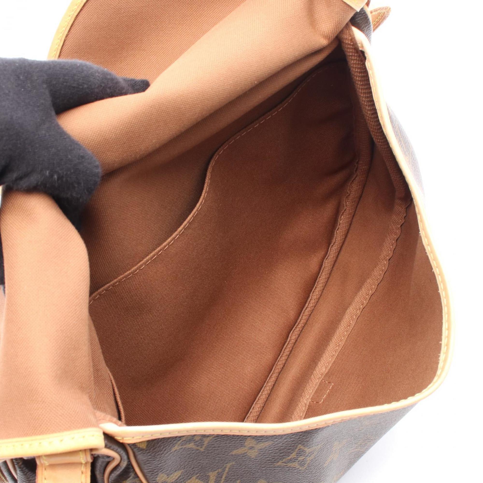 Louis Vuitton Brown Coated Canvas Leather Shoulder Bag