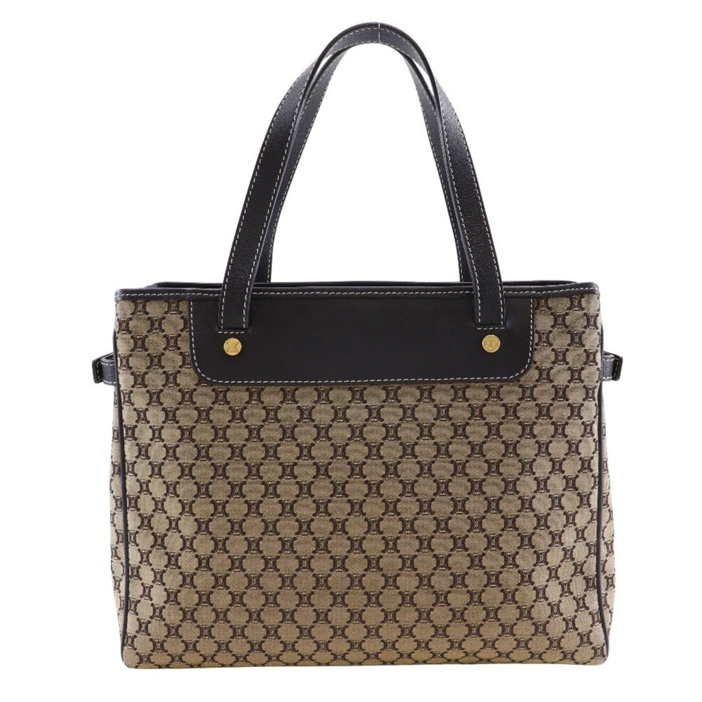 Celine Macadam Brown Canvas Leather Handbag