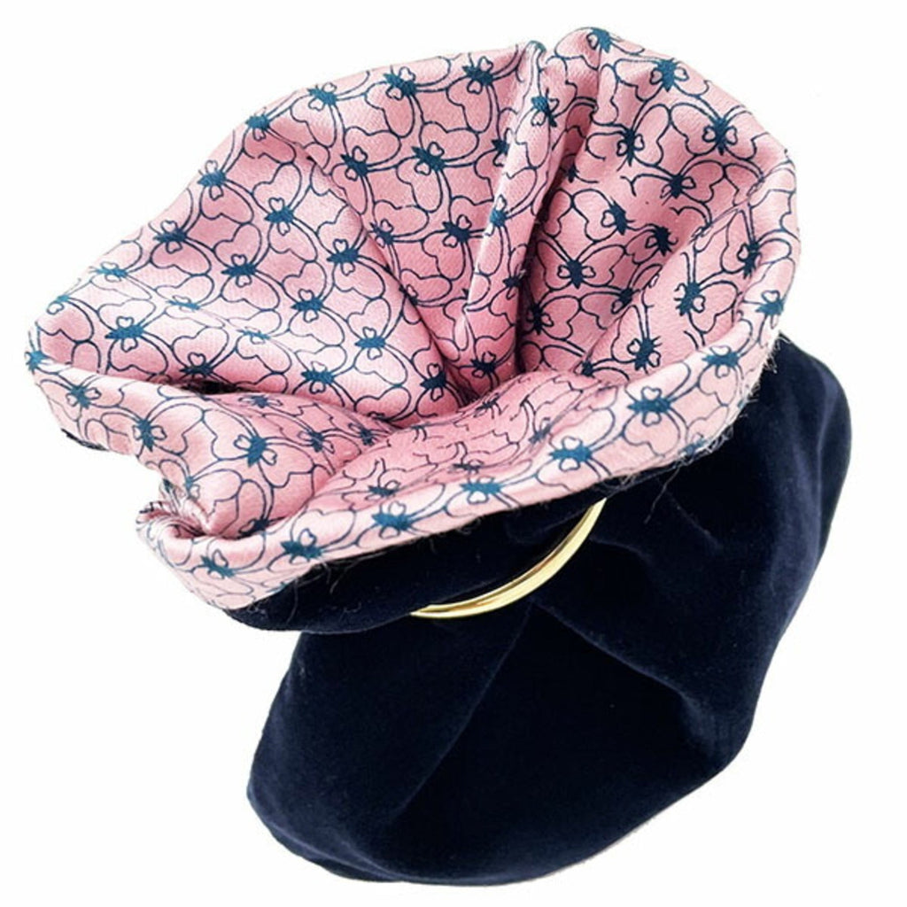 Bottega Veneta Navy Pink Velvet Pouch