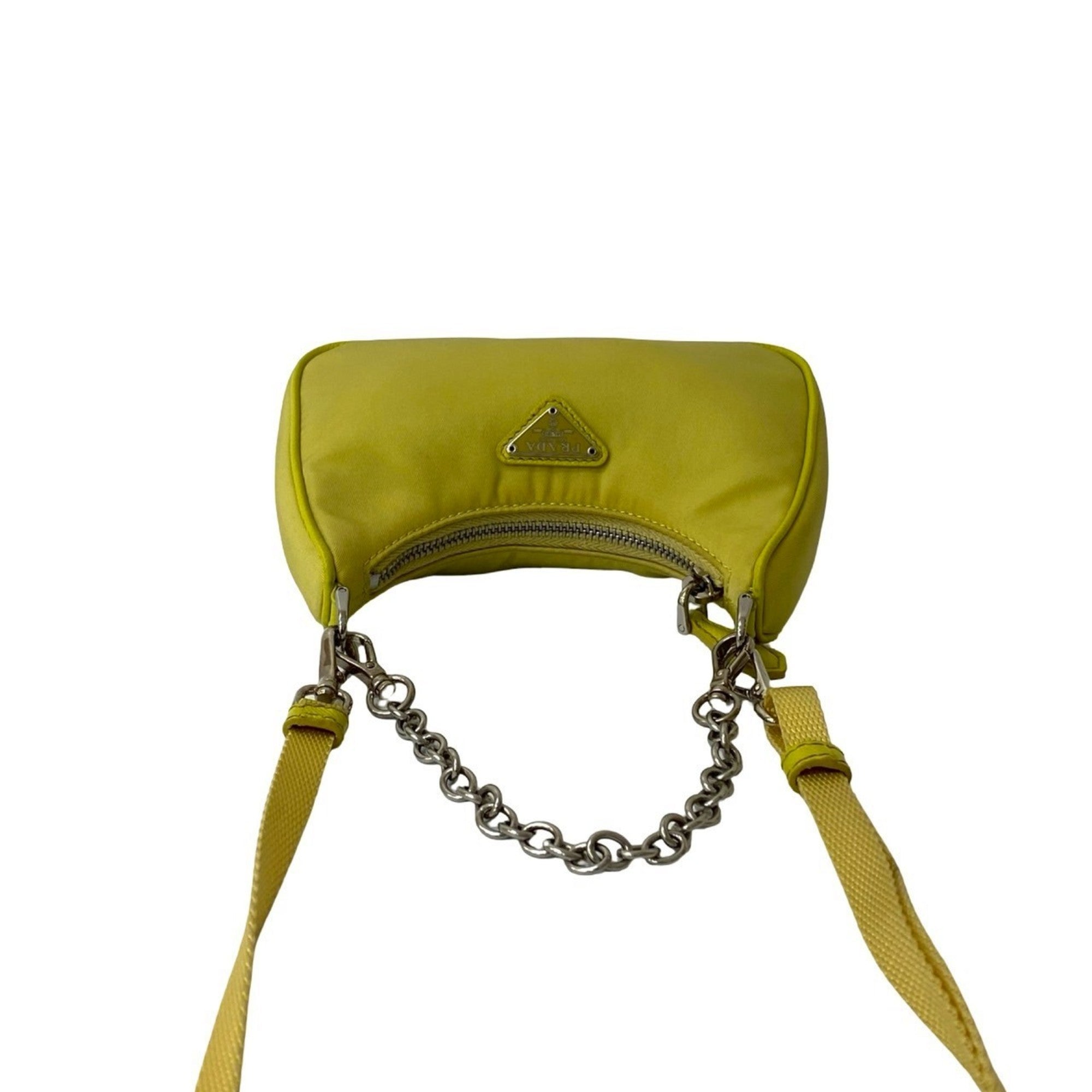Prada Yellow Nylon Handbag Pochette Shoulder Bag