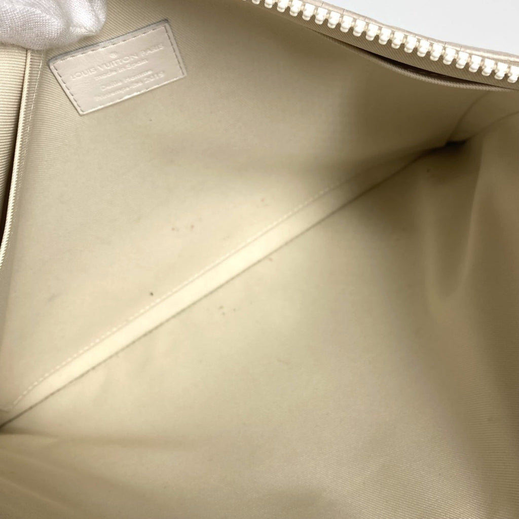 Louis Vuitton White Leather Clutch Bag Pochette Pouch