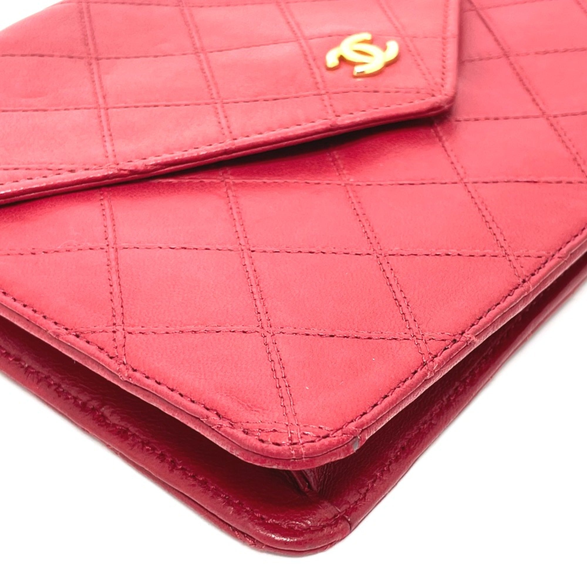 Chanel Red Leather Shoulder Bag