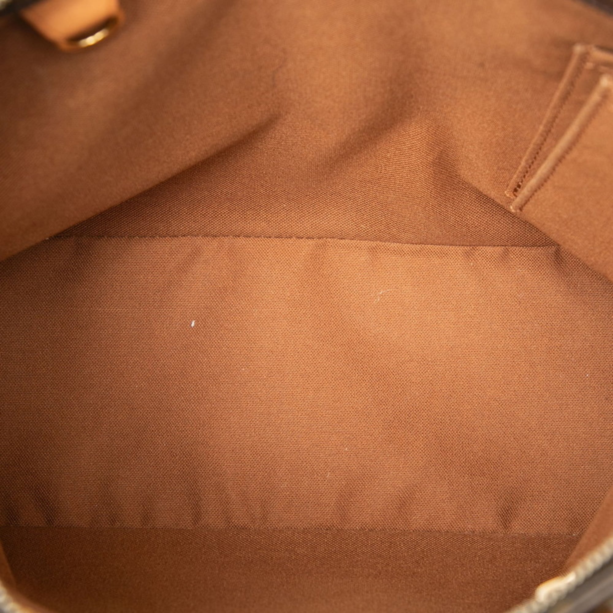 Louis Vuitton Monogram Brown Pvc Leather Handbag Tote Bag