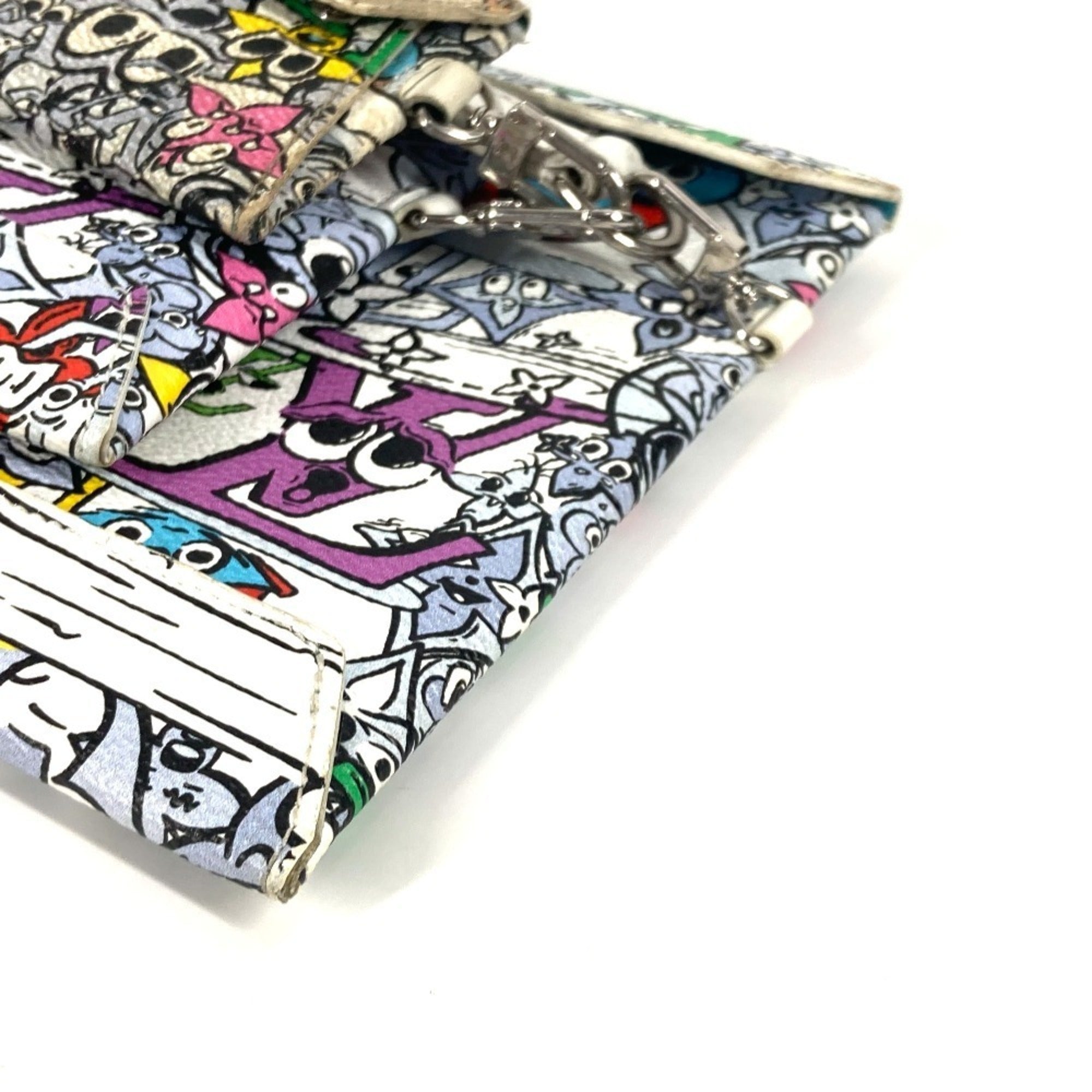 Louis Vuitton Multi-Color Canvas Leather Clutch Bag
