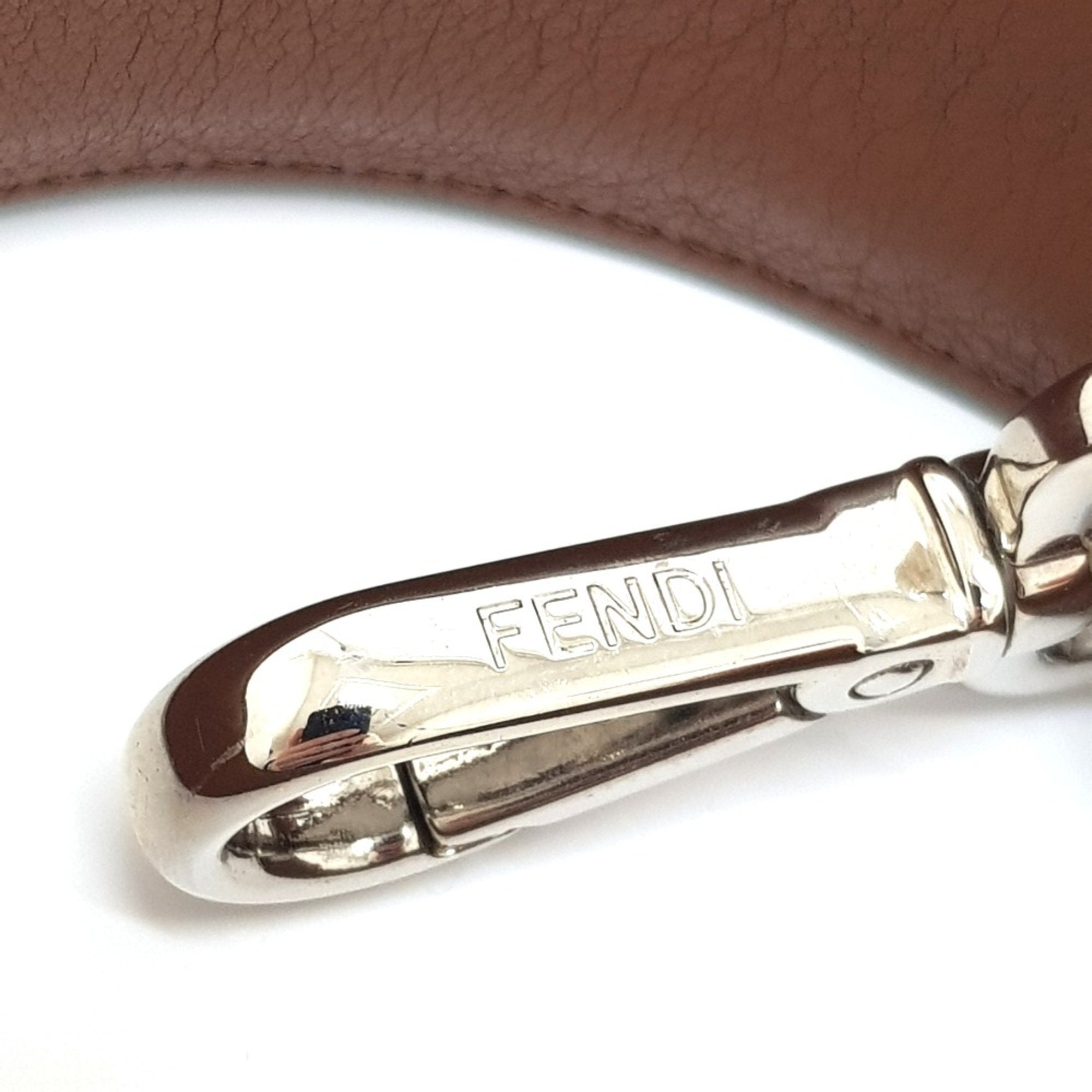 Fendi White Leather Chain/Shoulder Wallet