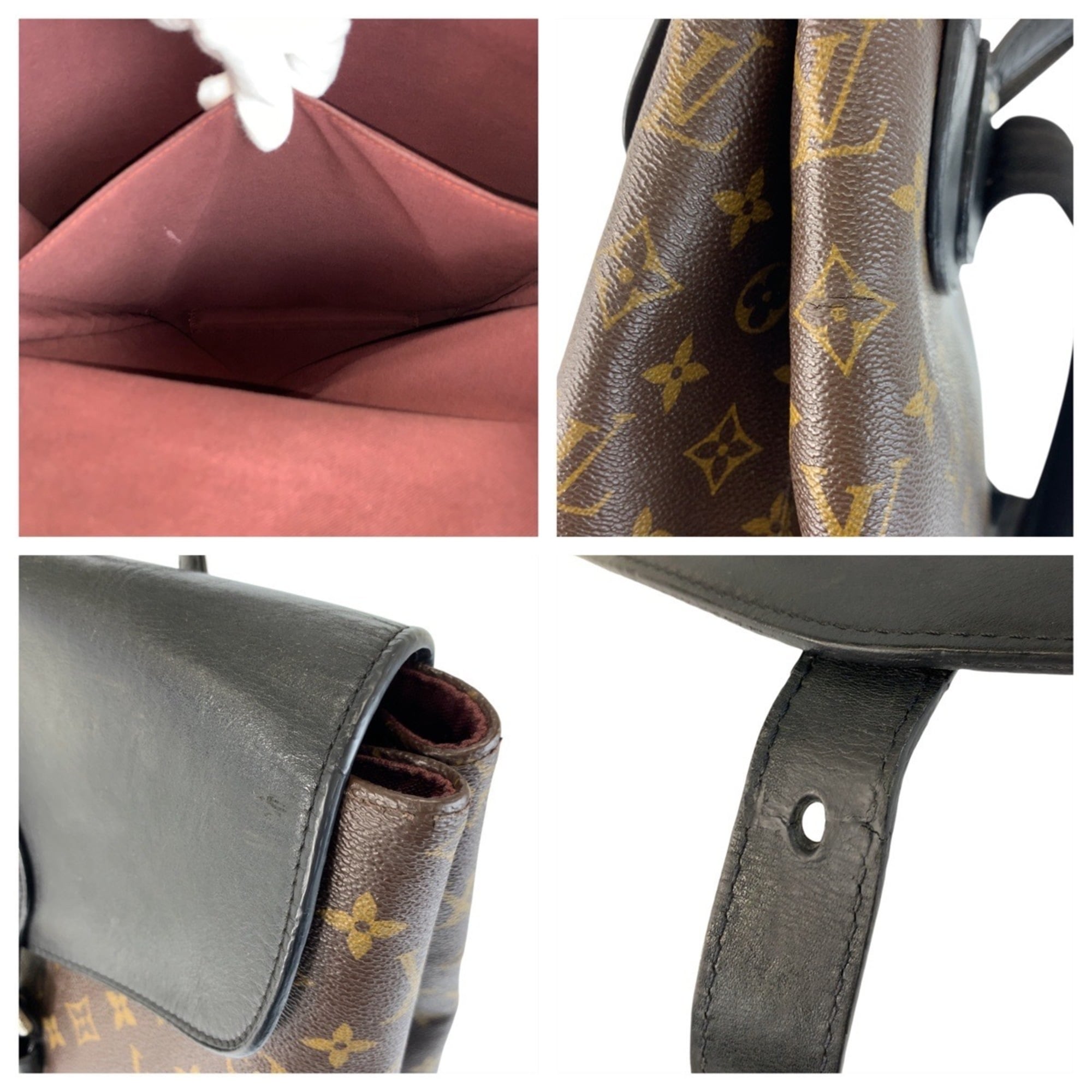Louis Vuitton Black Brown Monogram Macassar Monogram Backpack