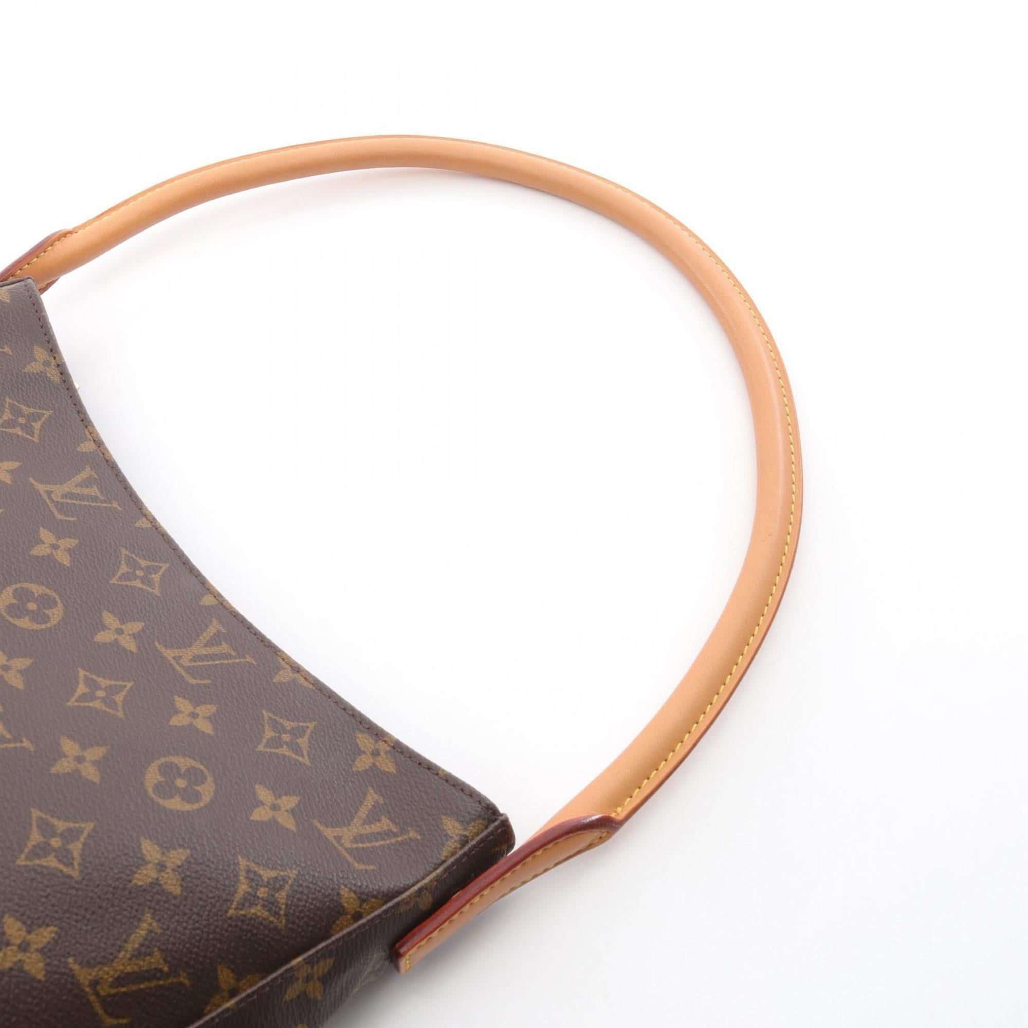 Louis Vuitton Brown Coated Canvas Leather Shoulder Bag
