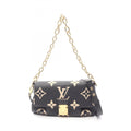 Louis Vuitton Beige Black Leather Handbag