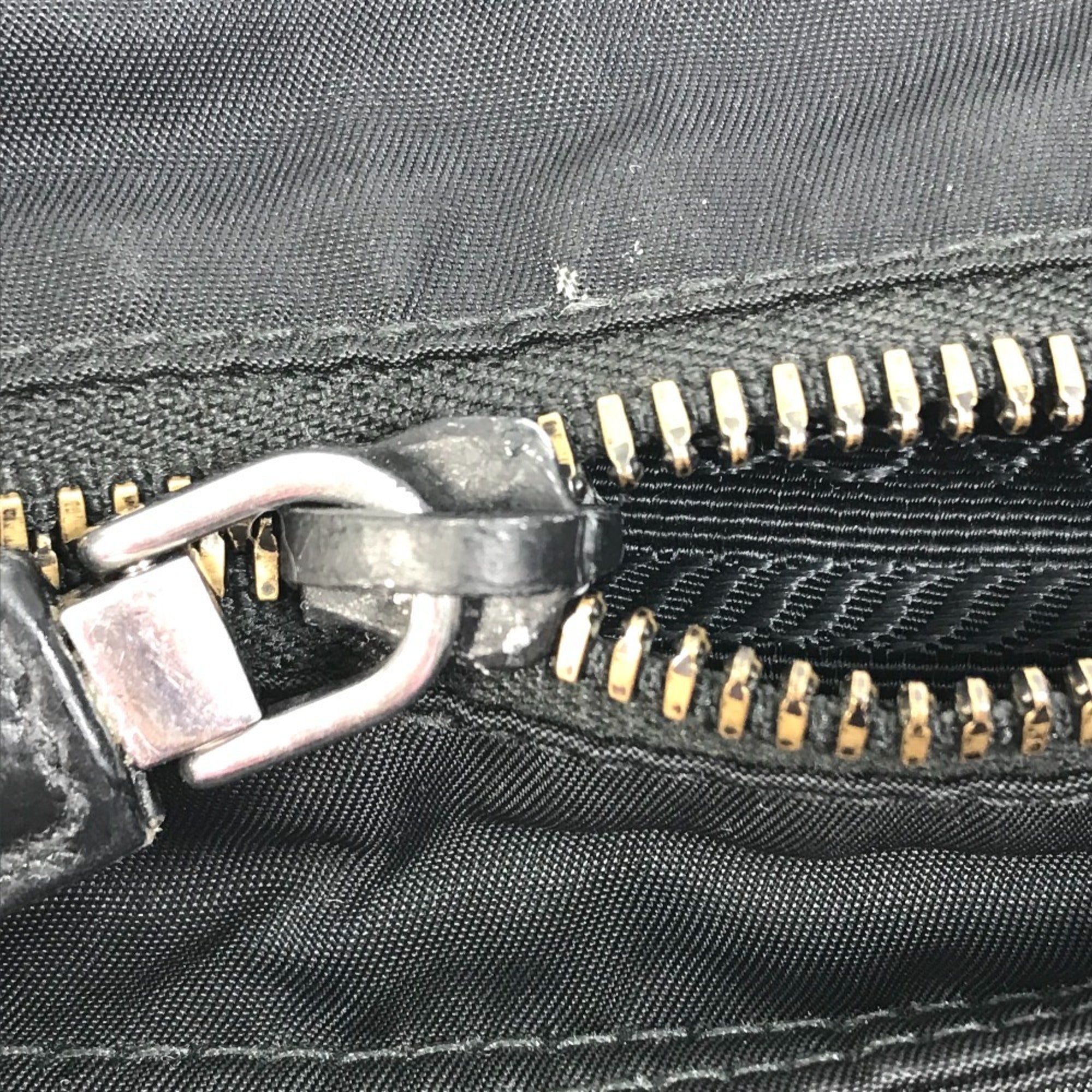 Prada Black Nylon Leather Shoulder Bag