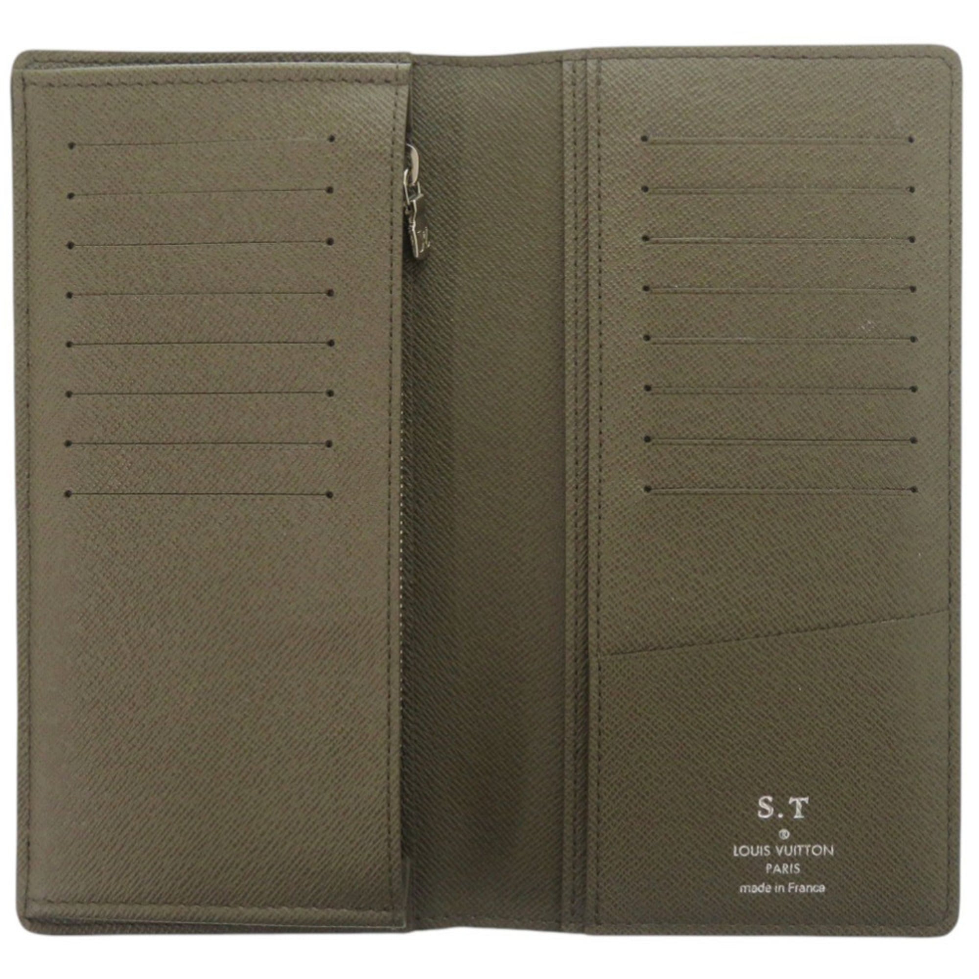 Louis Vuitton Khaki Taiga Leather Long Wallet