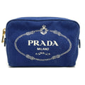 Prada Blue Canvas Pouch