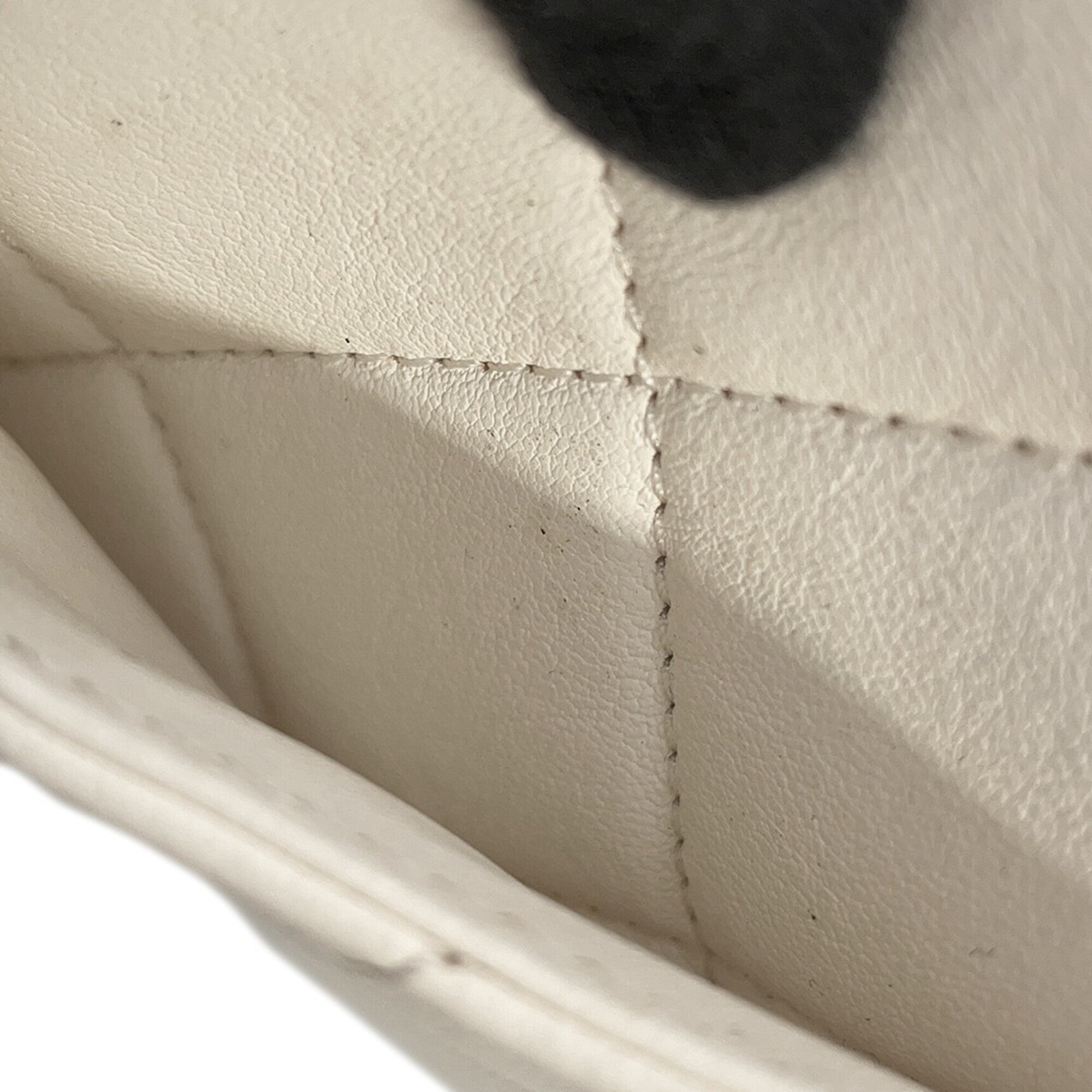 Chanel White Leather Handbag Shoulder Bag