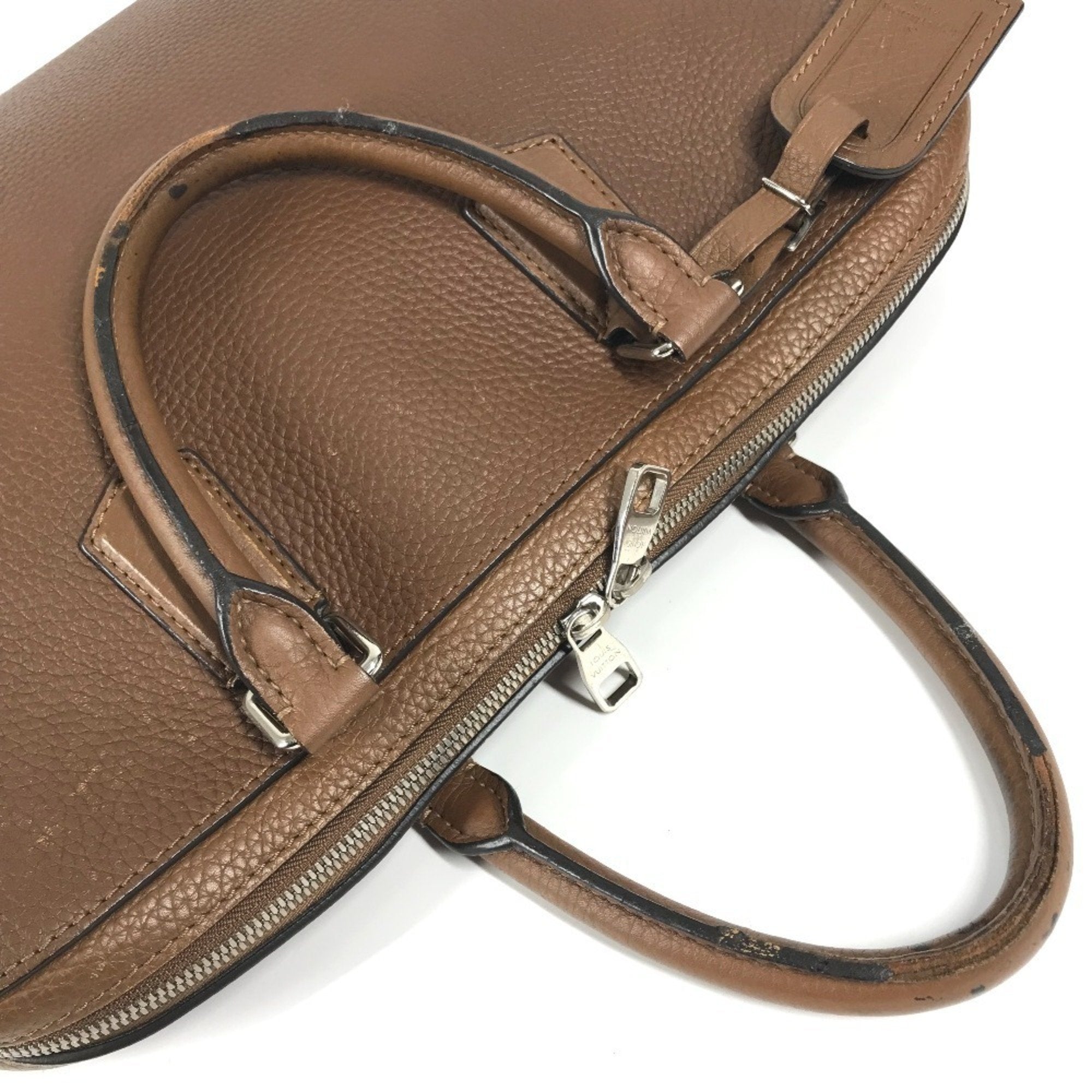 Louis Vuitton Brown Leather Briefcase Handbag Tote Bag