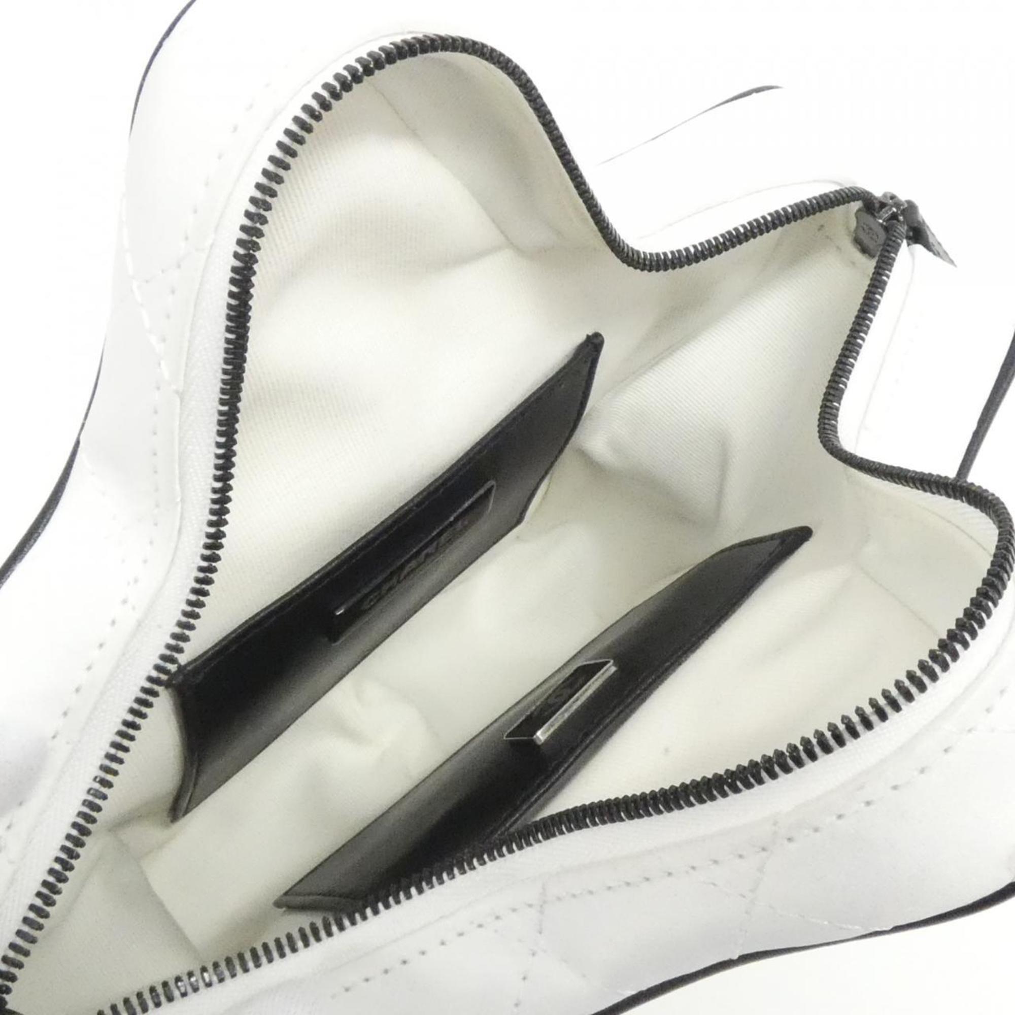 Chanel Black White Satin Shoulder Bag