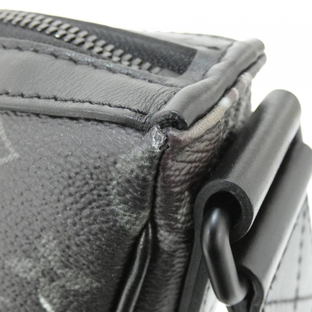 Louis Vuitton Black Silver Coated Canvas Shoulder Bag