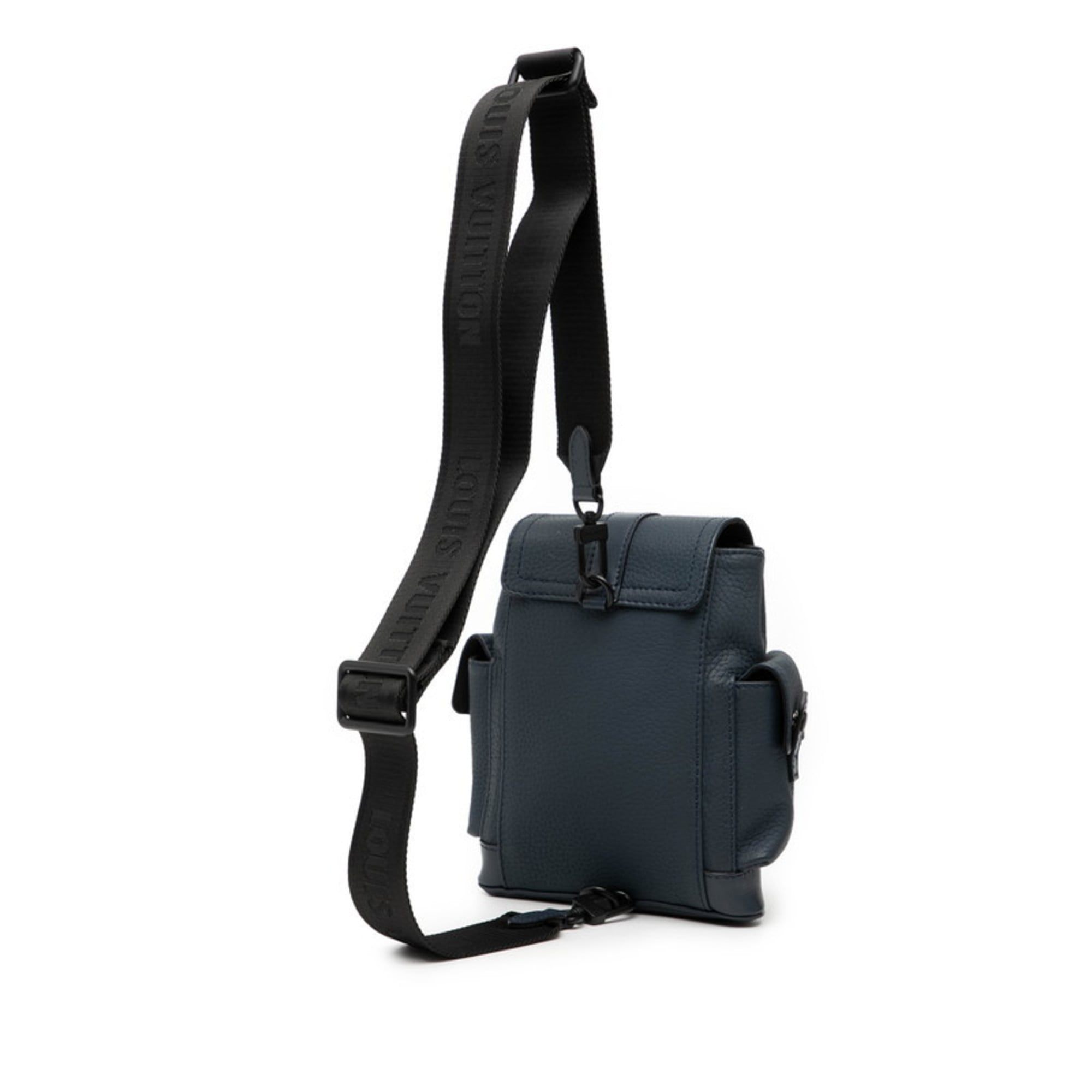 Louis Vuitton Navy Leather Shoulder Bag Sling Bag