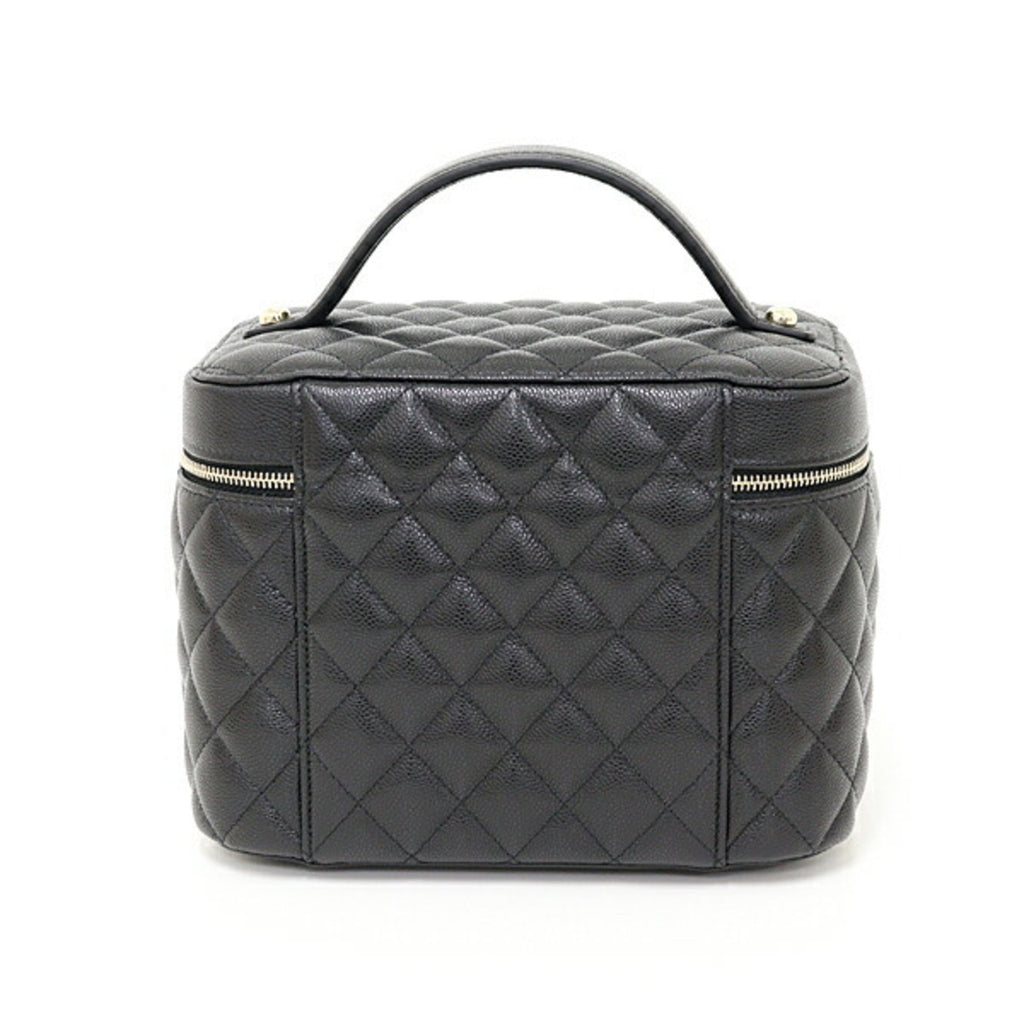 Chanel Black Grained Calfskin Handbag Vanity Bag