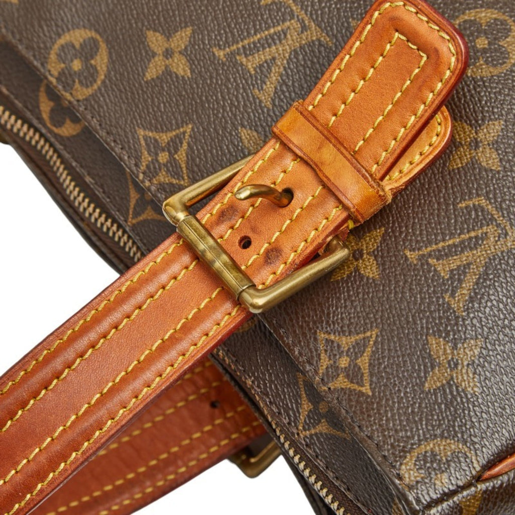 Louis Vuitton Brown Pvc Leather Handbag Tote Bag