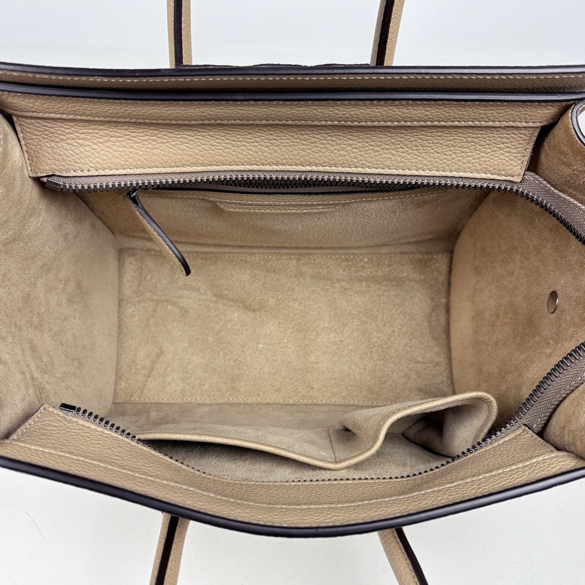Celine Beige Leather Handbag Tote Bag