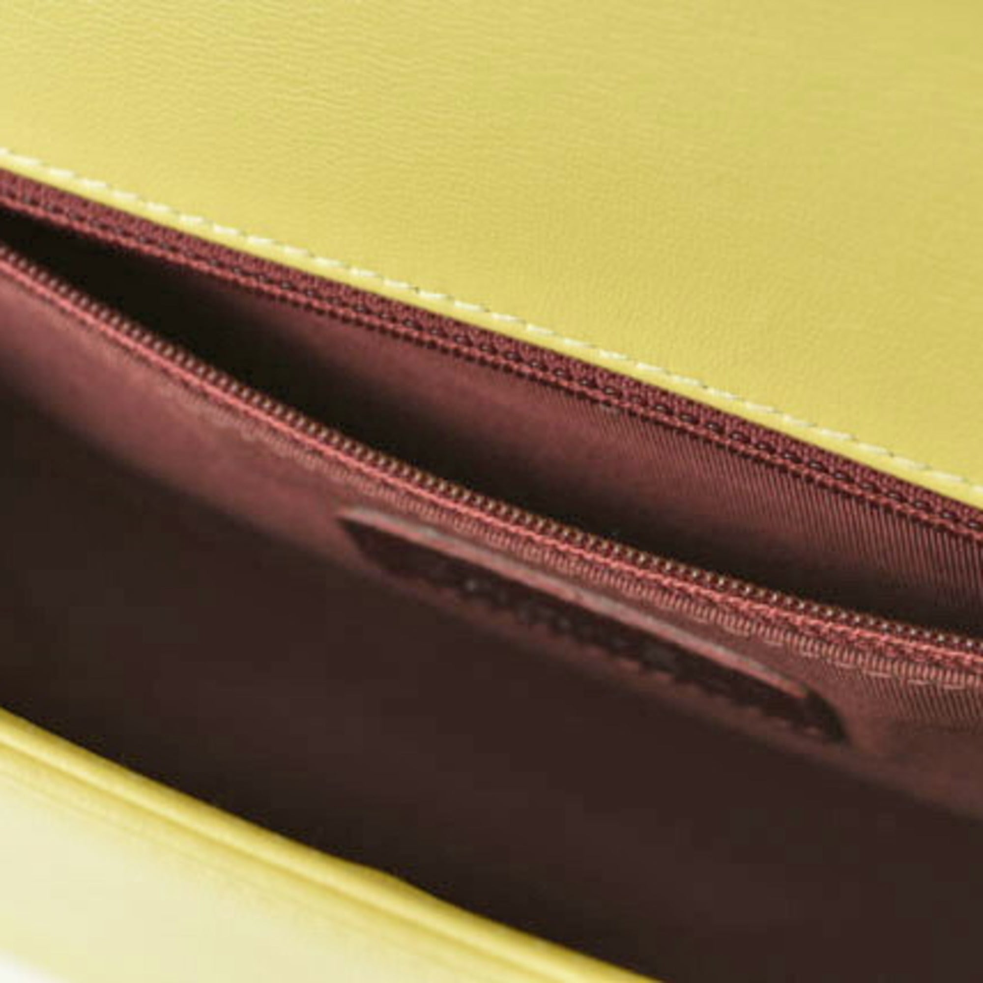 Chanel Yellow Leather Clutch Bag Shoulder Bag