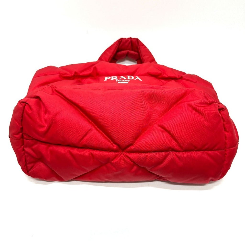 Prada Red Color Nylon Tote Bag