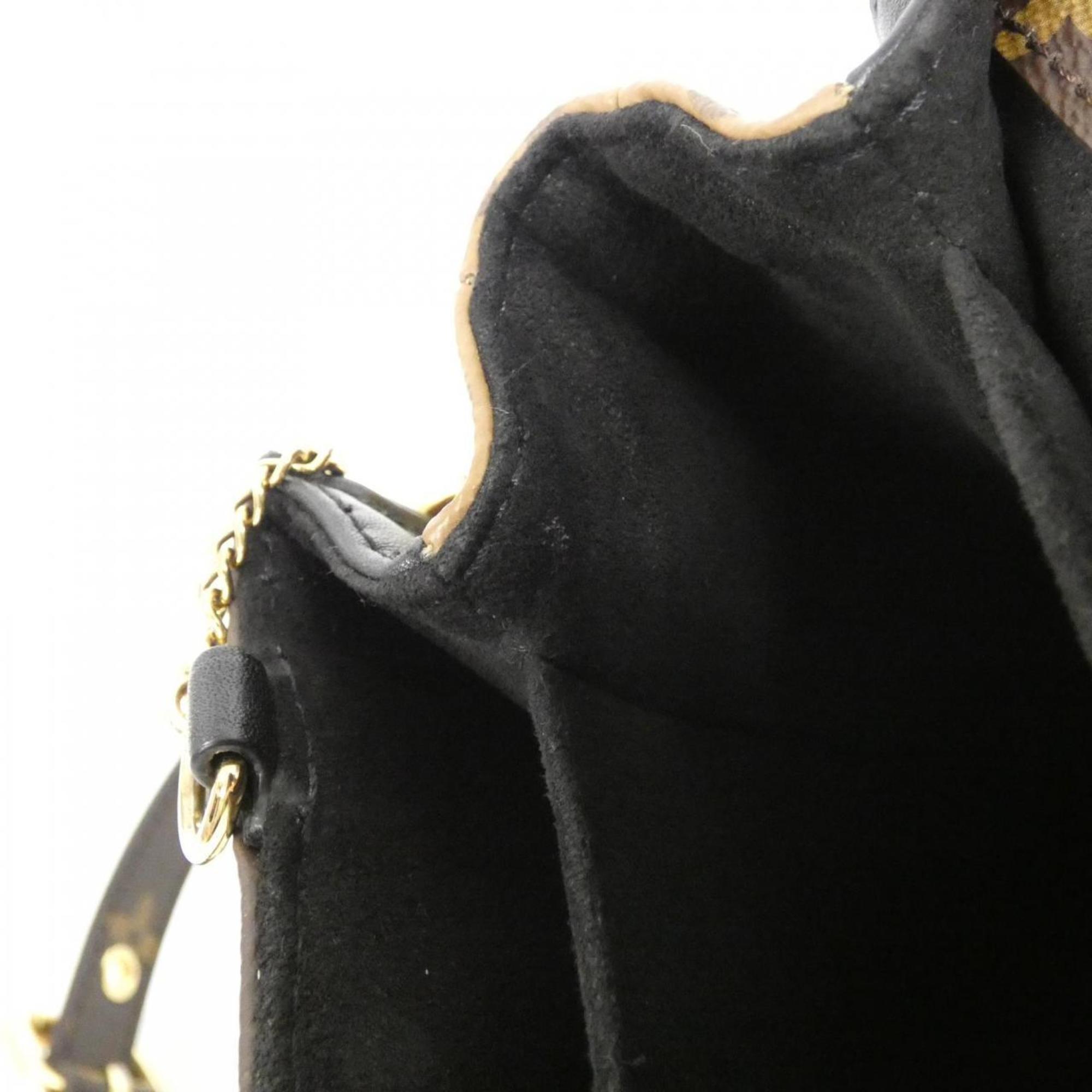 Louis Vuitton Monogram Marron Coated Canvas Leather Handbag Pochette