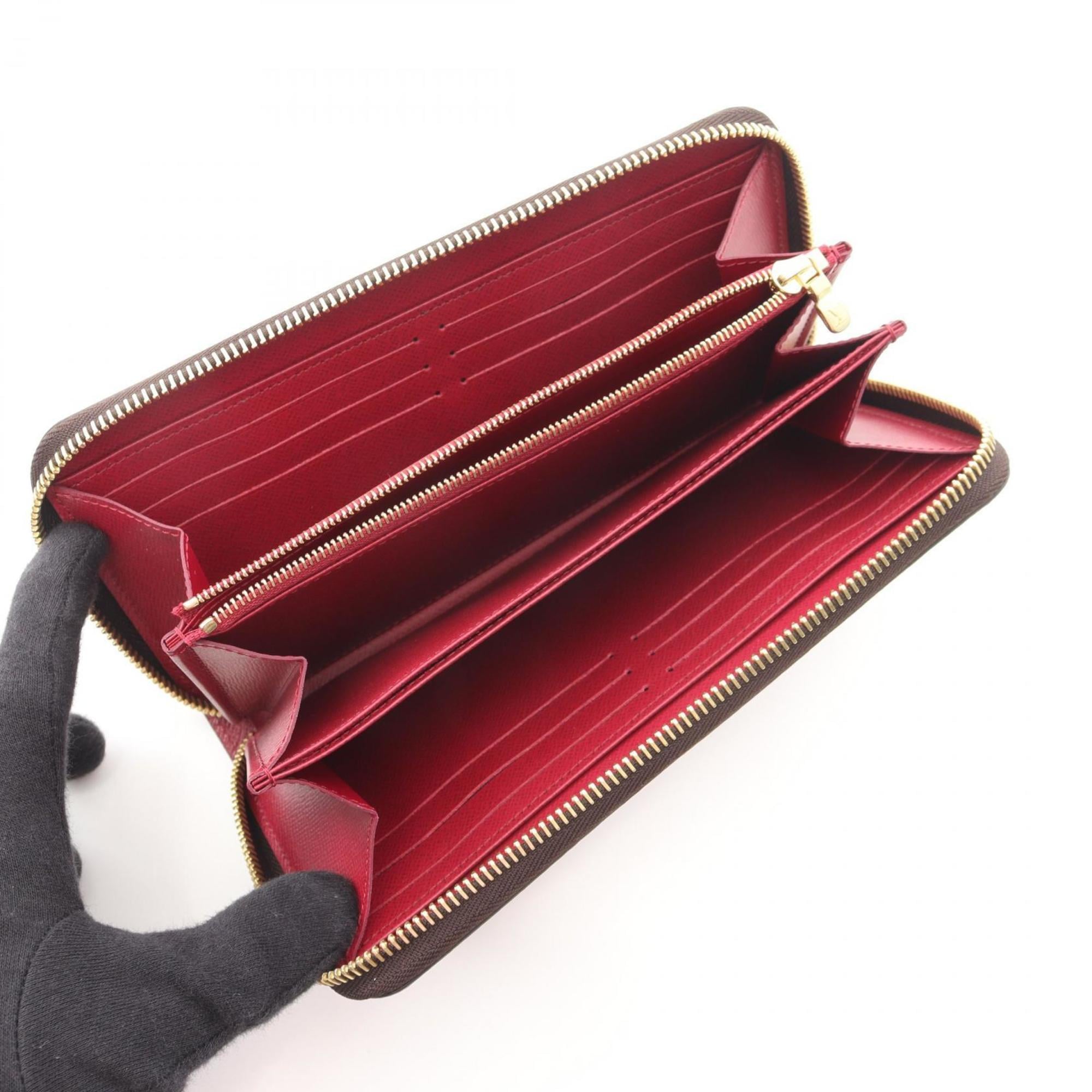 Louis Vuitton Brown Fuchsia Pink Coated Canvas Long Wallet