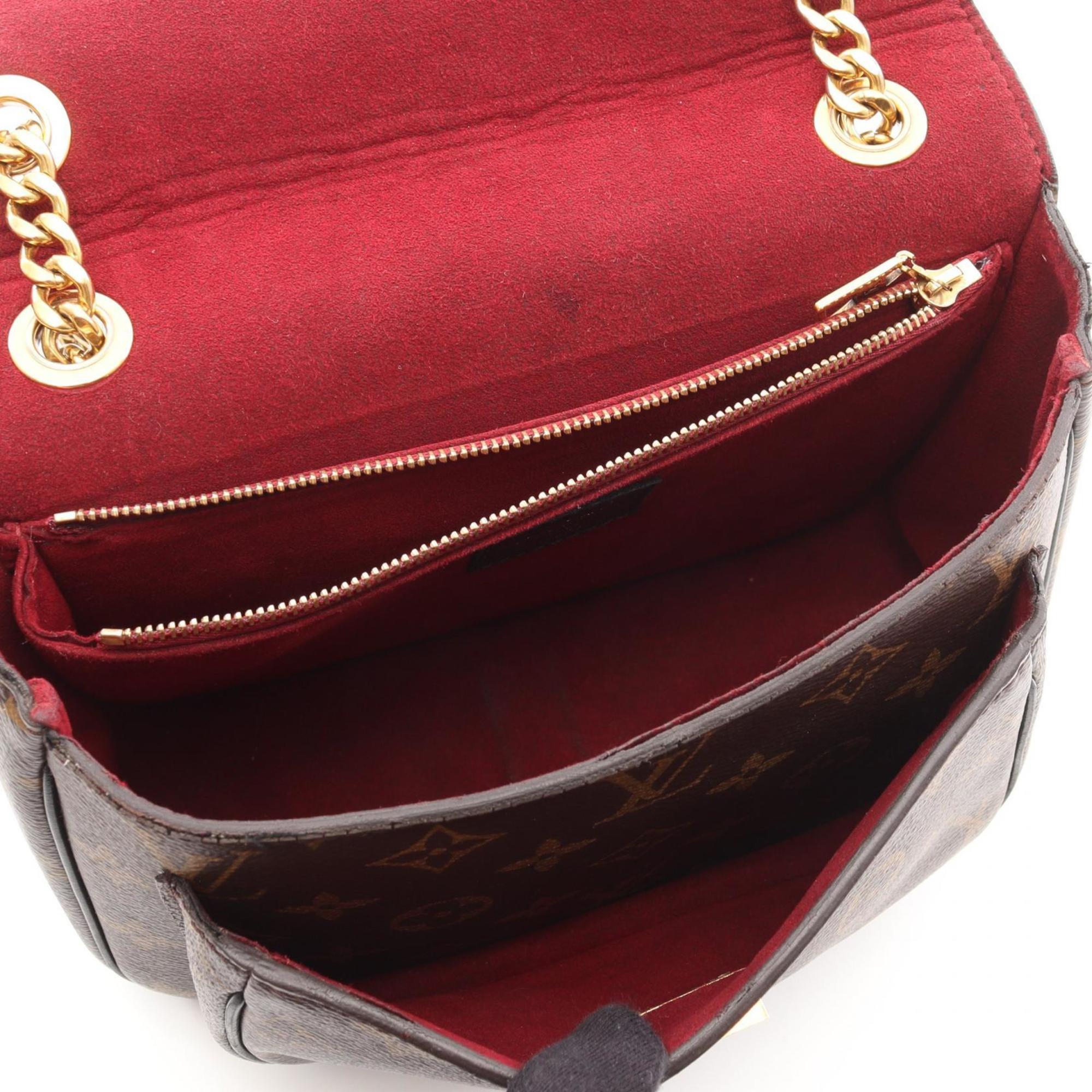 Louis Vuitton Black Brown Coated Canvas Leather Shoulder Bag