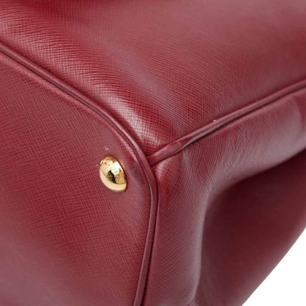 Prada Bordeaux Red Color Wine Leather Handbag Shoulder Bag