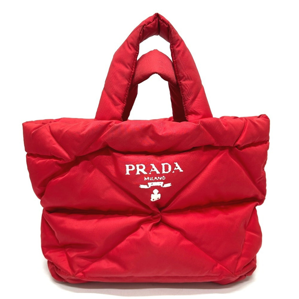 Prada Red Color Nylon Tote Bag
