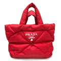 Prada Red Color Nylon Tote Bag