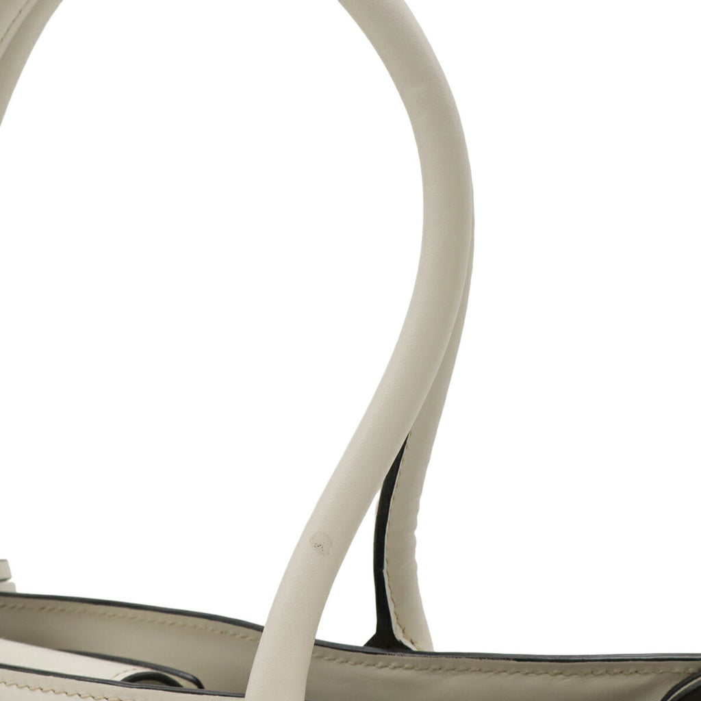Prada Grayish Off-White Talco Leather Shoulder Bag Tote Bag