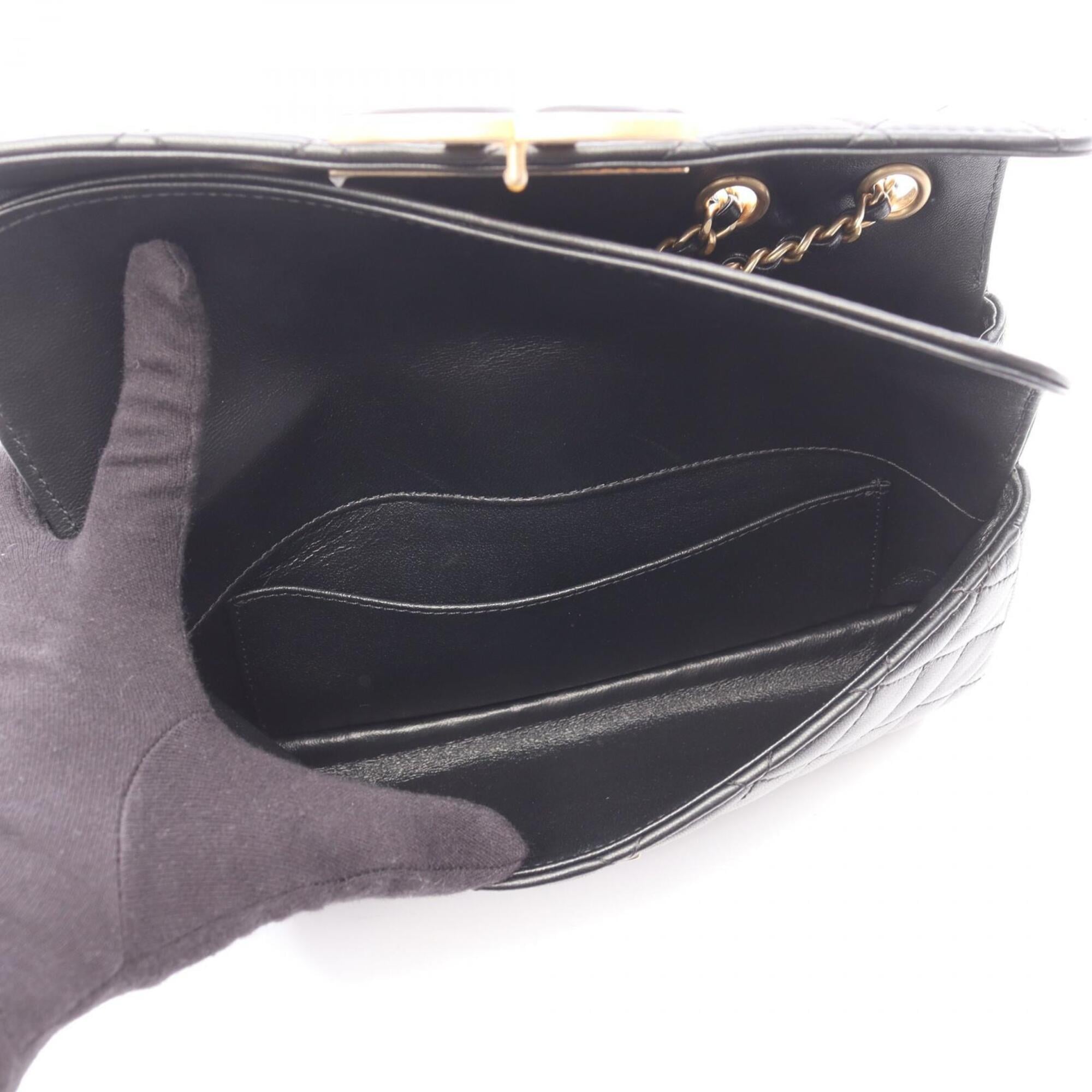 Chanel Black Leather Handbag Shoulder Bag