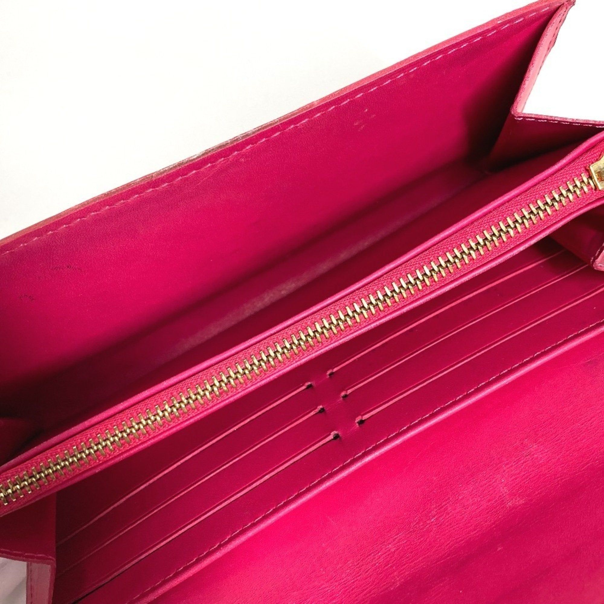 Louis Vuitton Galle Pink Rose Pop Monogram Vernis Long Wallet