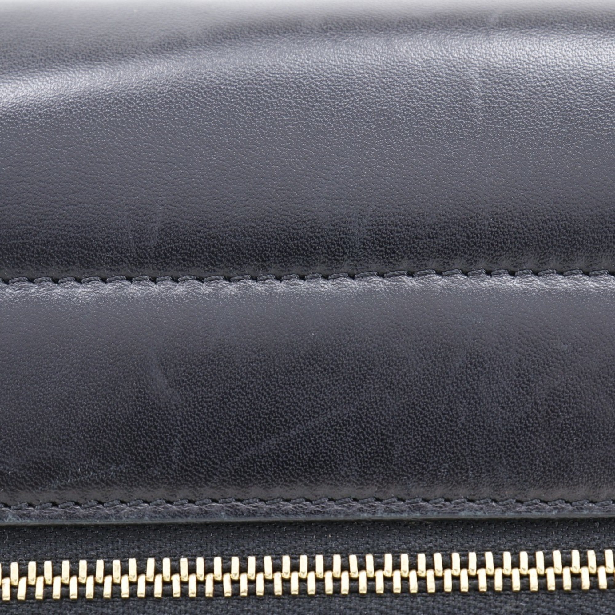 Celine Trapeze Black Gray Felt Leather Handbag