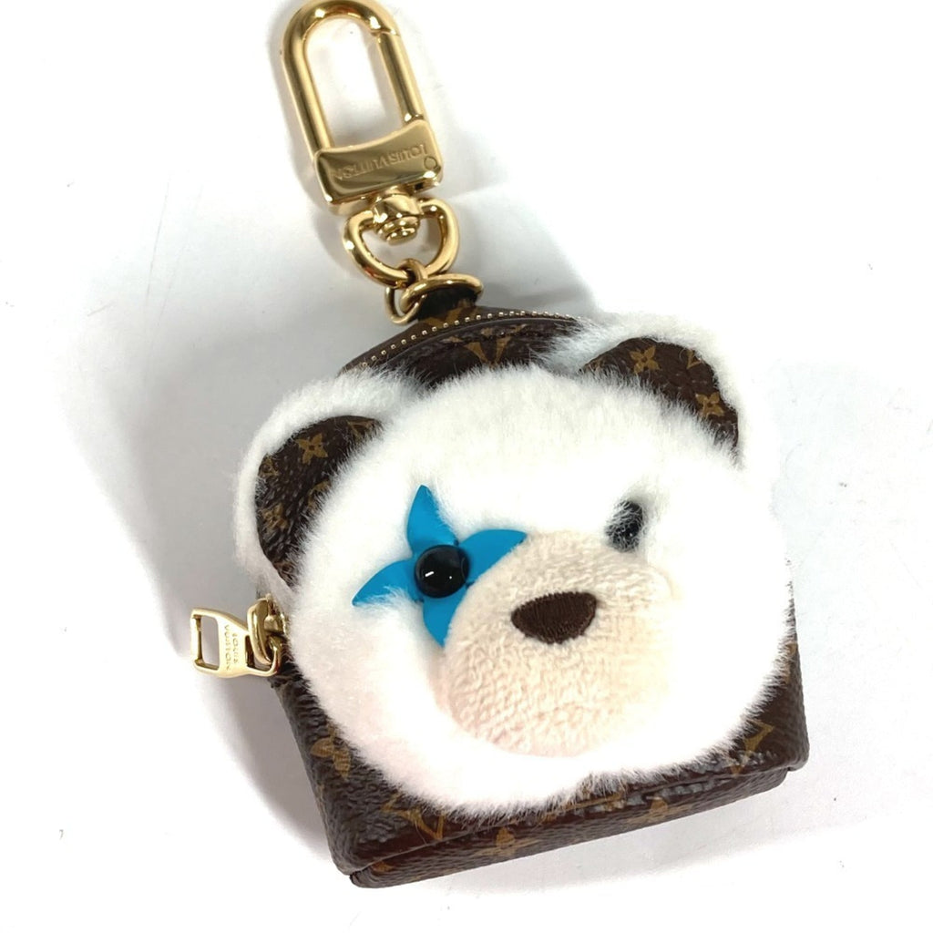 Louis Vuitton Brown White Monogram Fur Handbag Pouch