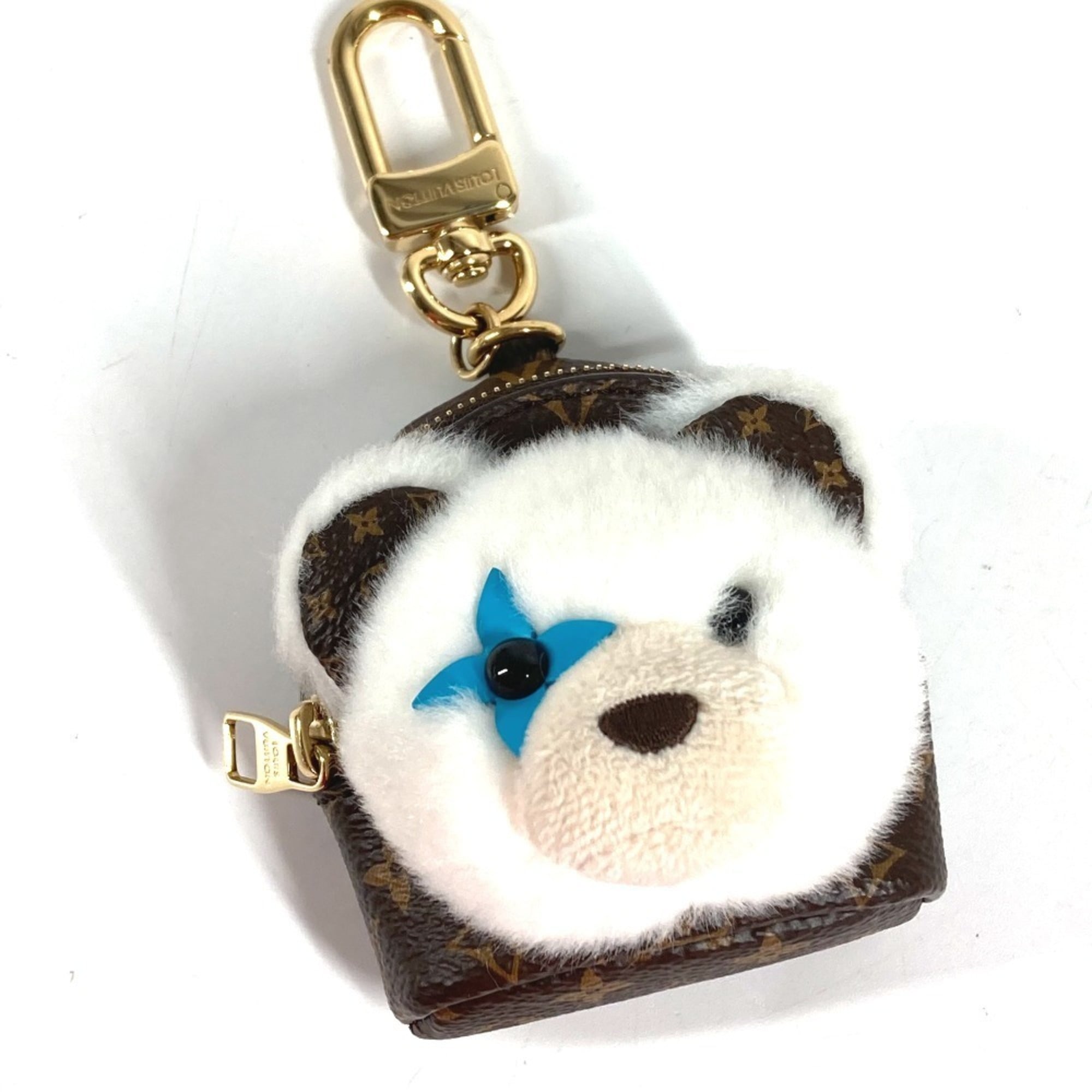 Louis Vuitton Brown White Monogram Fur Handbag Pouch