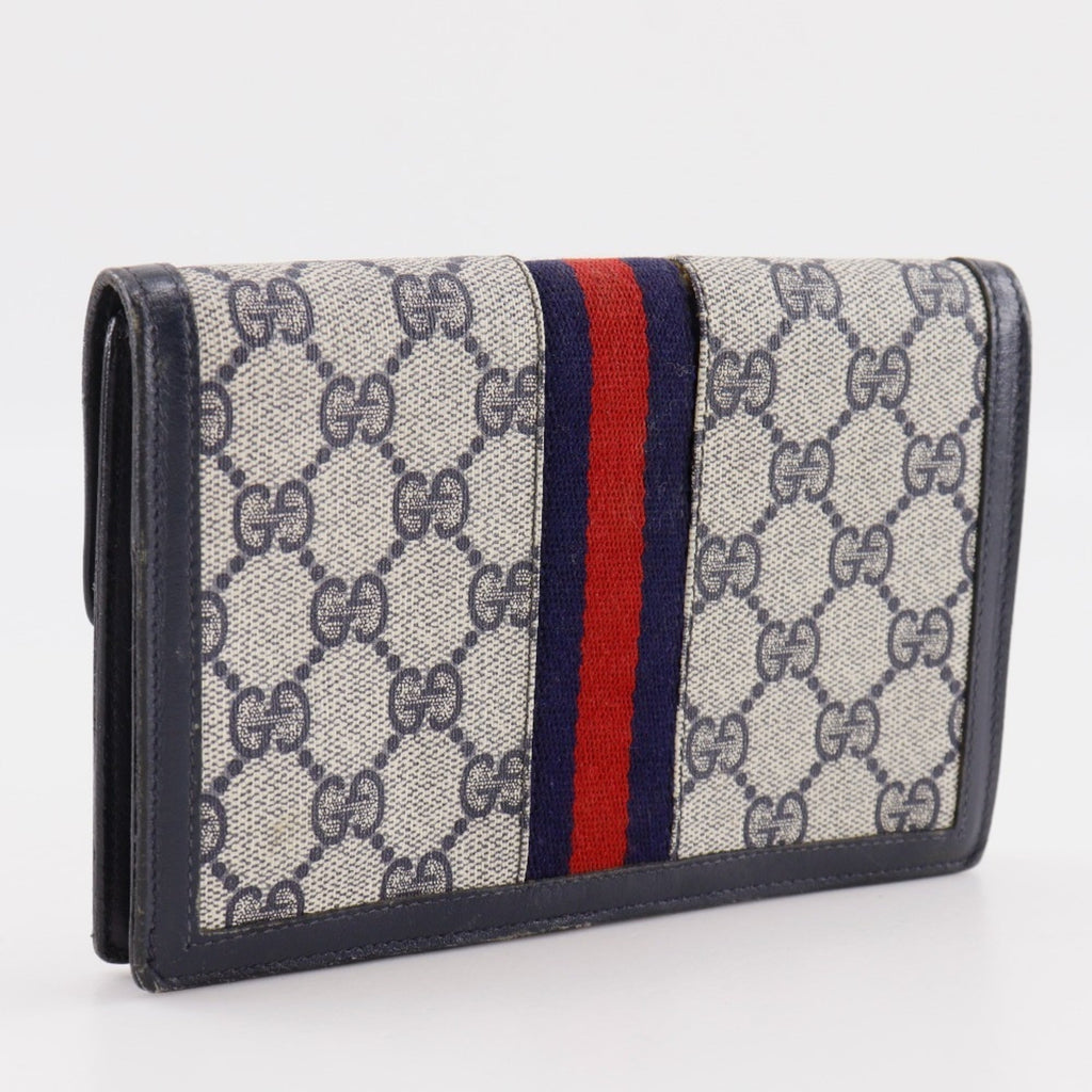 Gucci Navy Gg Supreme Pouch (Pre-Owned)