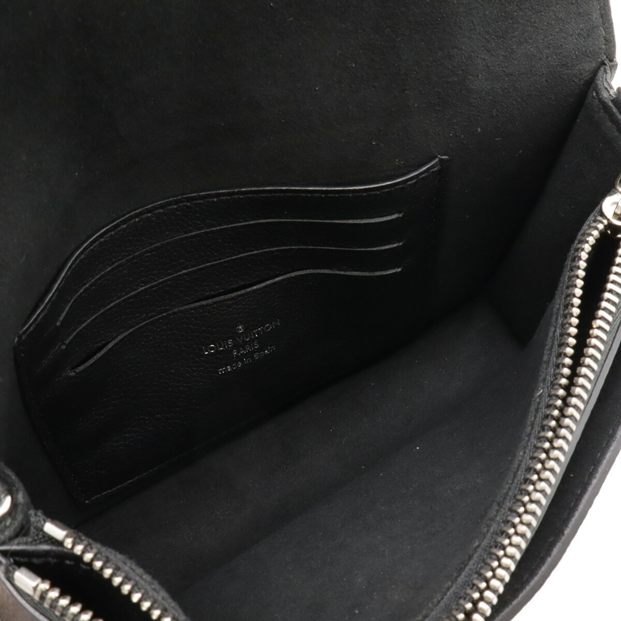 Louis Vuitton Noir Leather Clutch Bag Pochette Shoulder Bag