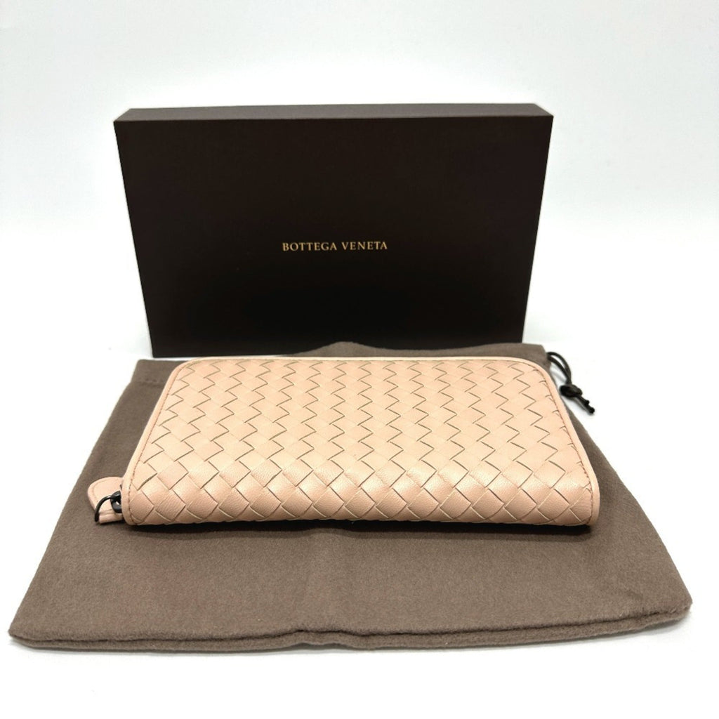 Bottega Veneta Pink Intrecciato Long Wallet (Bi-Fold)