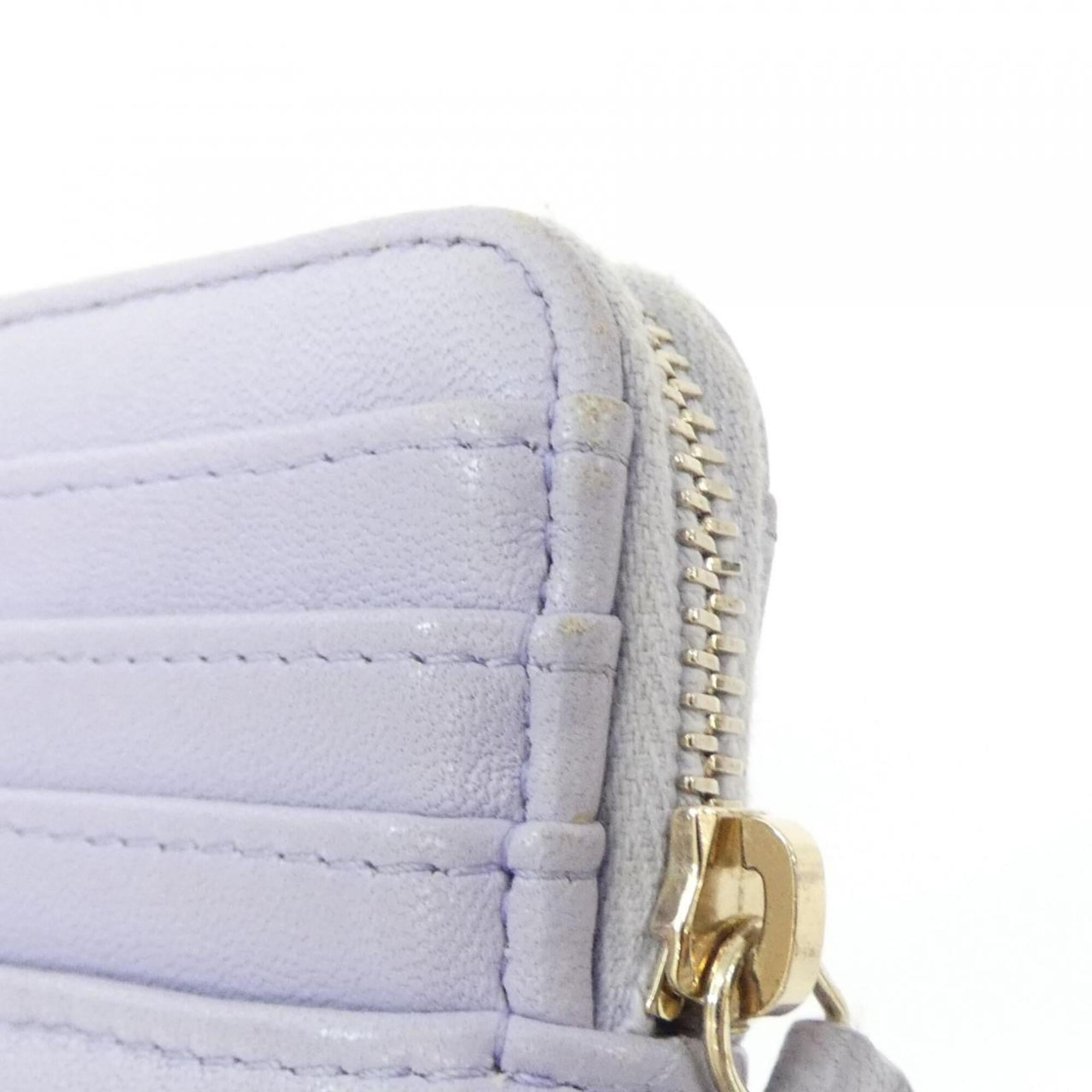 Chanel Purple Leather Coin Purse/Coin Case