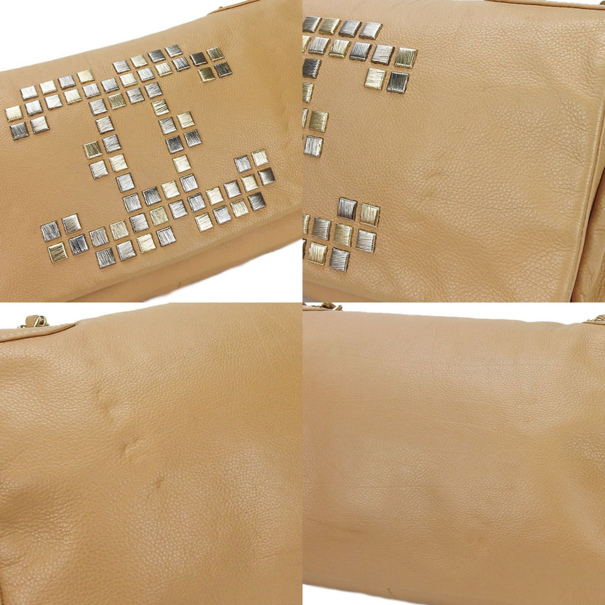 Chanel Beige Leather Shoulder Bag