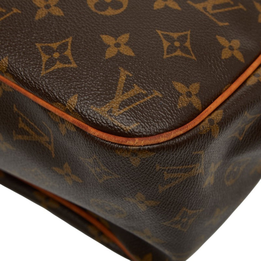 Louis Vuitton Brown Pvc Leather Handbag Shoulder Bag Tote Bag