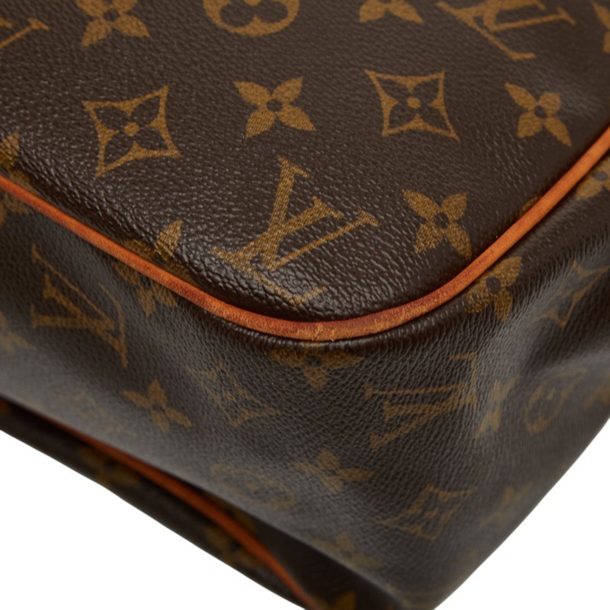 Louis Vuitton Brown Pvc Leather Handbag Shoulder Bag Tote Bag