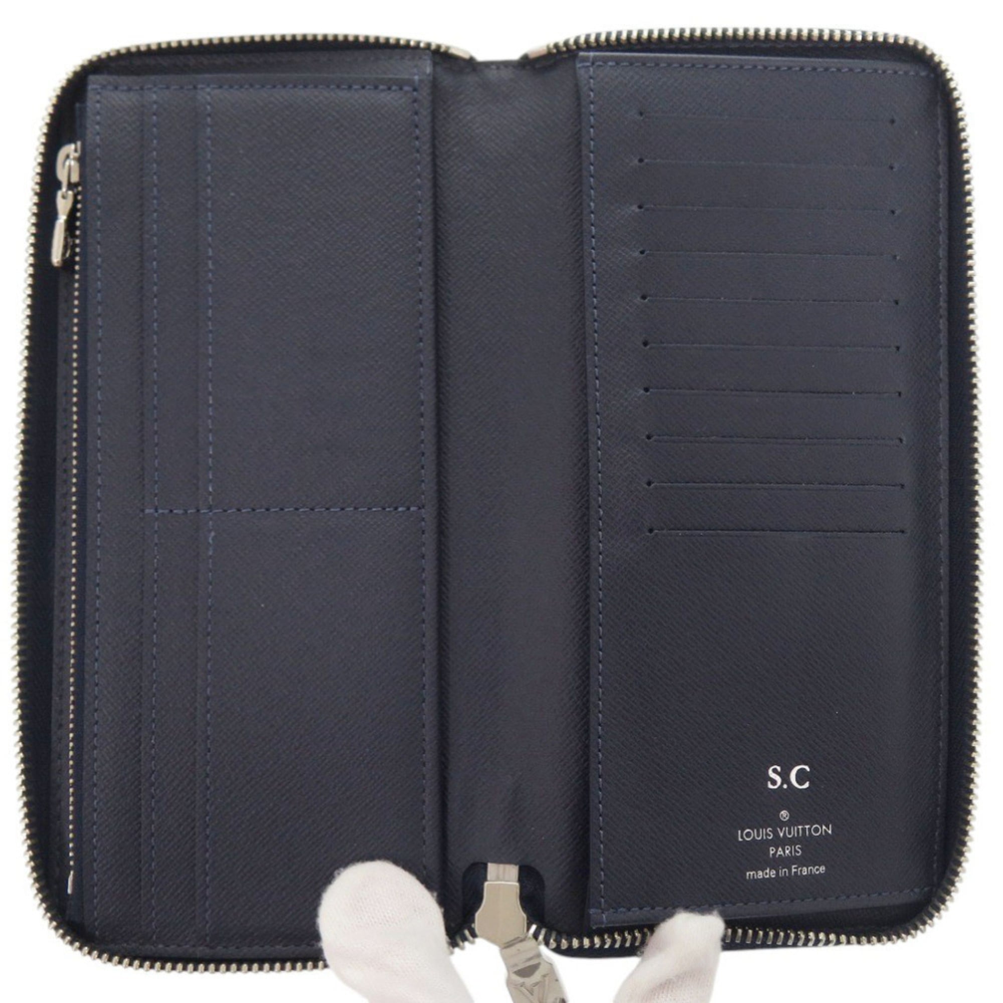 Louis Vuitton Navy Taiga Leather Long Wallet