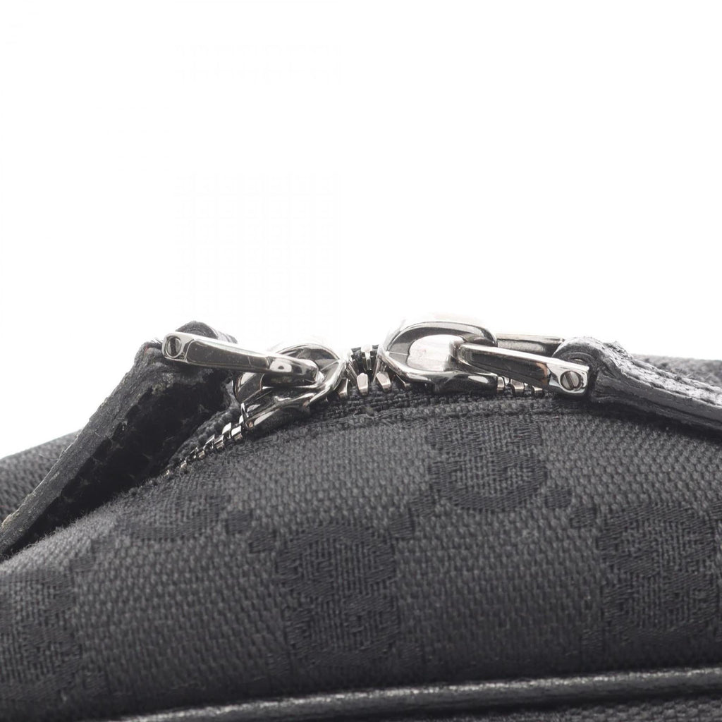 Gucci Black Gg Canvas Leather Handbag Shoulder Bag (Pre-Owned)