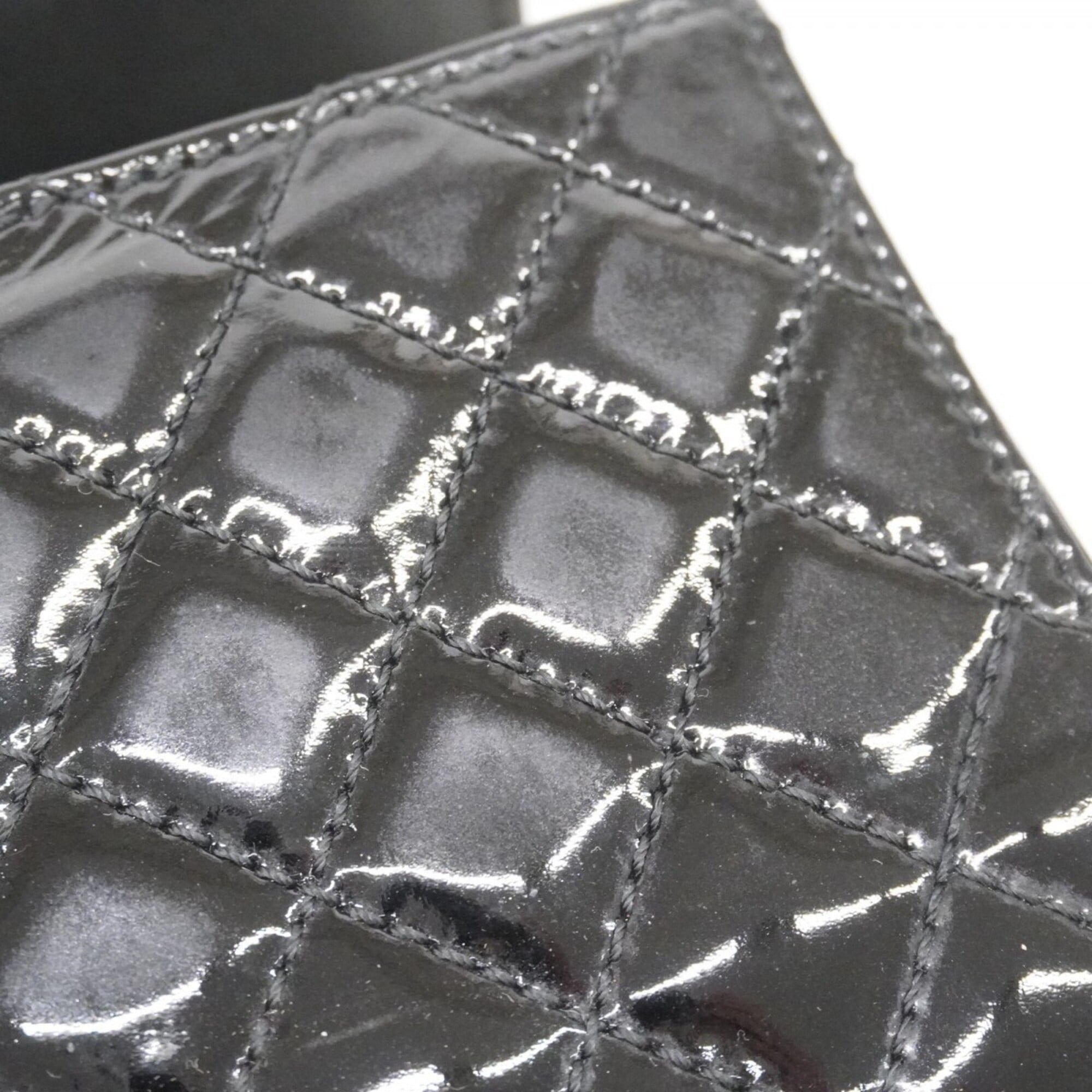 Chanel Black Patent Leather Chain/Shoulder Wallet