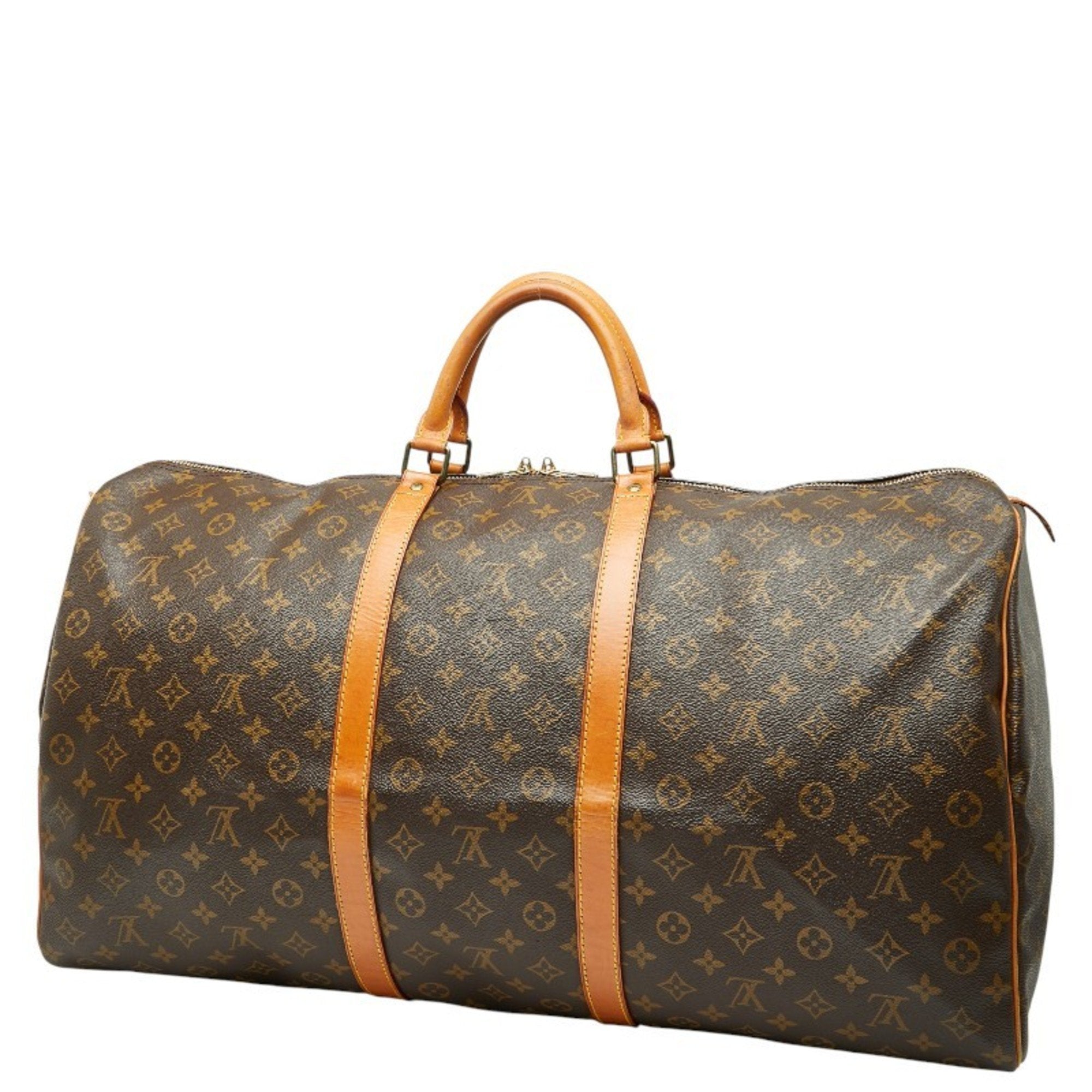 Louis Vuitton Brown Pvc Leather Boston Bag